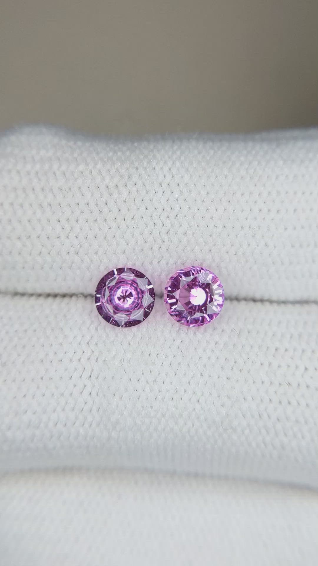1.47 Ct.Tw.Total Carat Weight Pink Sapphire Pair from Ceylon (Sri Lanka) Size Video