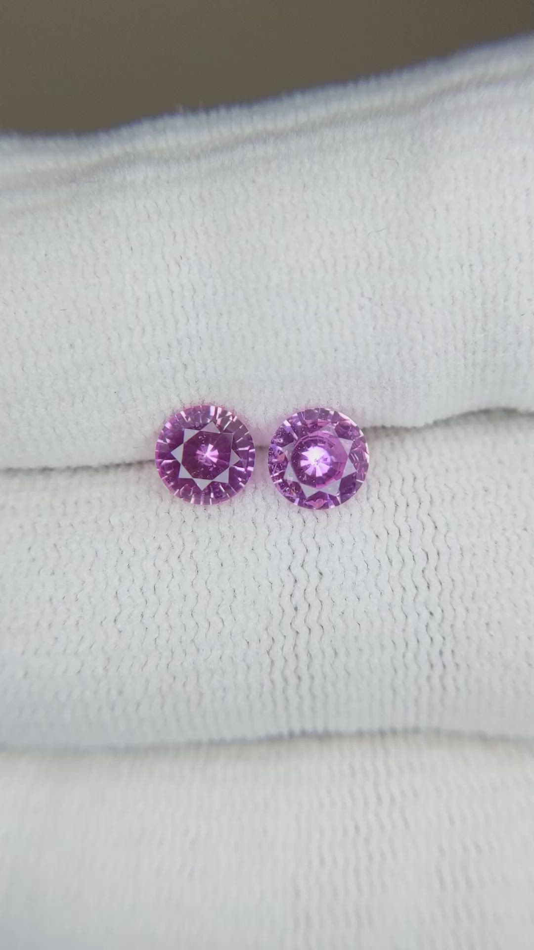 1.44 Ct.Tw.Total Carat Weight Purplish Pink Sapphire Pair from Ceylon (Sri Lanka) Size Video