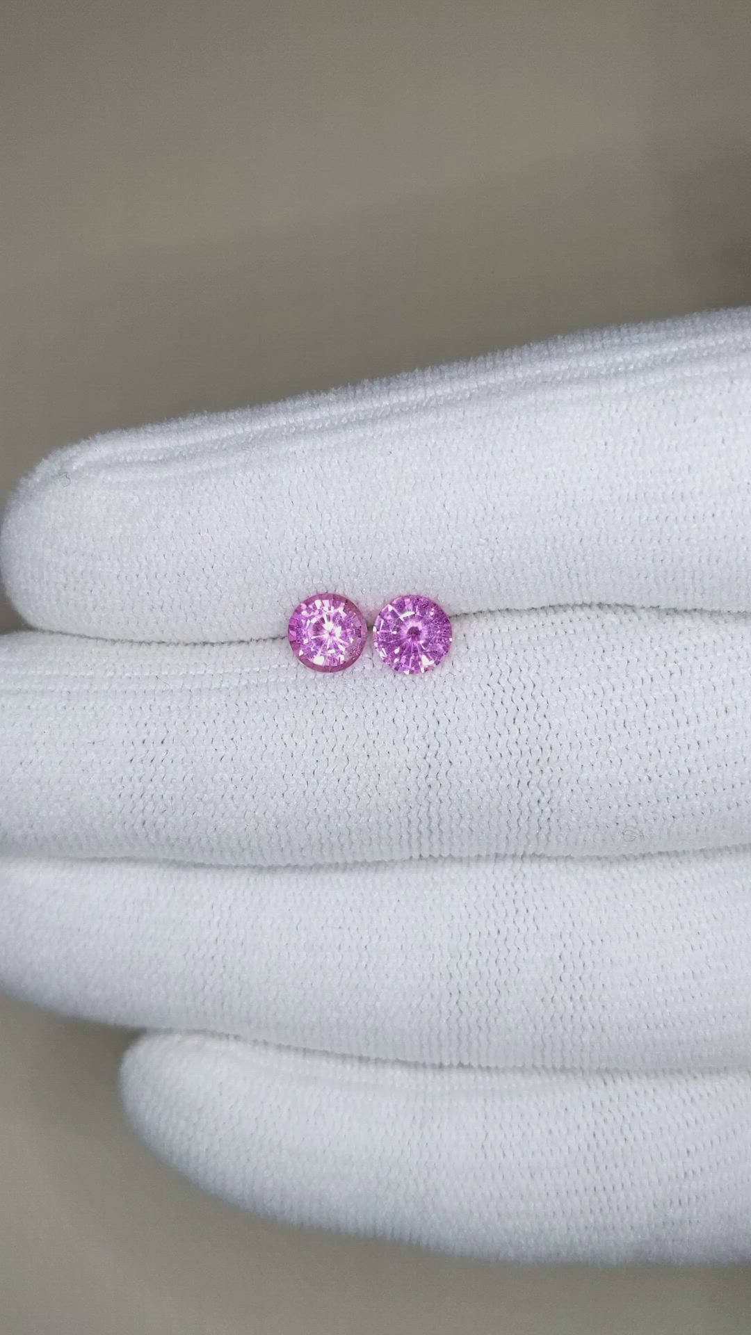 1.46 Ct.Tw.Total Carat Weight Pink Sapphire Pair from Ceylon (Sri Lanka) Size Video