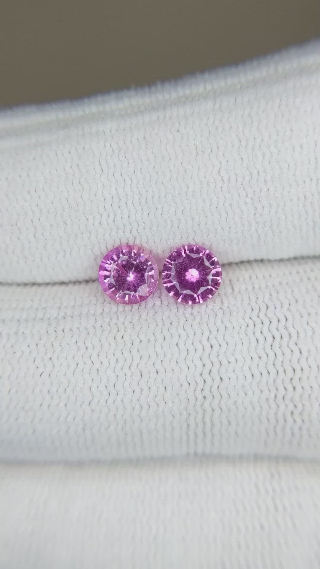1.46 Ct.Tw.Total Carat Weight Pink Sapphire Pair from Ceylon (Sri Lanka) Size Video