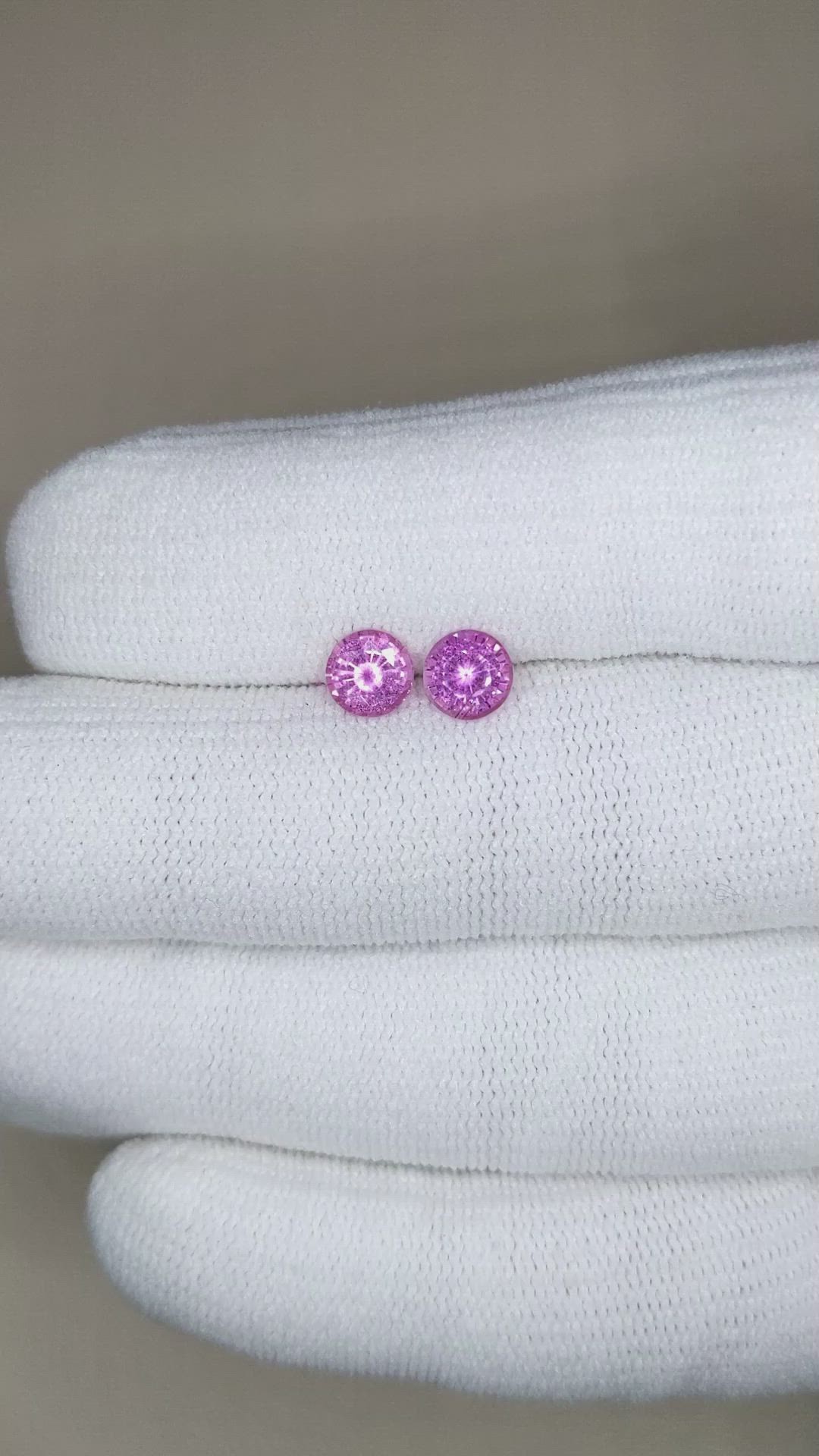1.53 Ct.Tw.Total Carat Weight Pink Sapphire Pair from Ceylon (Sri Lanka) Size Video