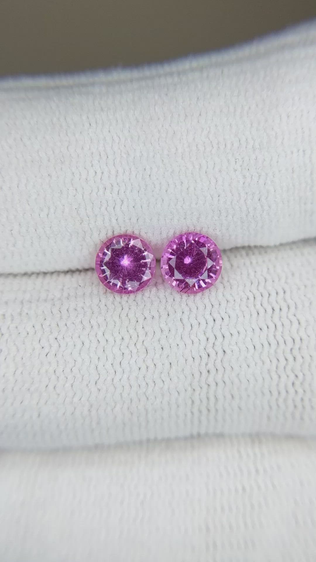 1.53 Ct.Tw.Total Carat Weight Pink Sapphire Pair from Ceylon (Sri Lanka) Size Video