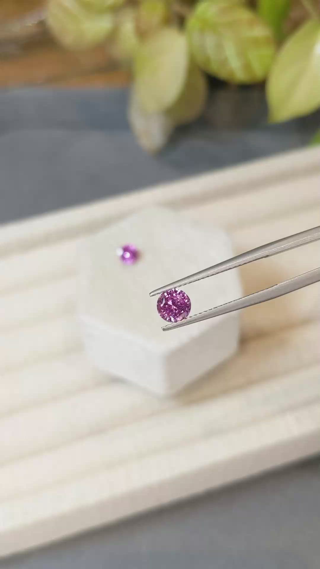 1.53 Ct.Tw.Total Carat Weight Pink Sapphire Pair from Ceylon (Sri Lanka) Size Video