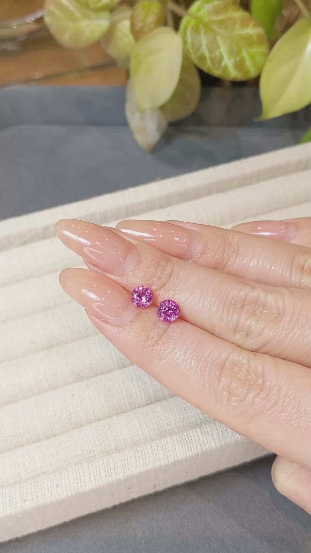 1.53 Ct.Tw.Total Carat Weight Pink Sapphire Pair from Ceylon (Sri Lanka) Size Video