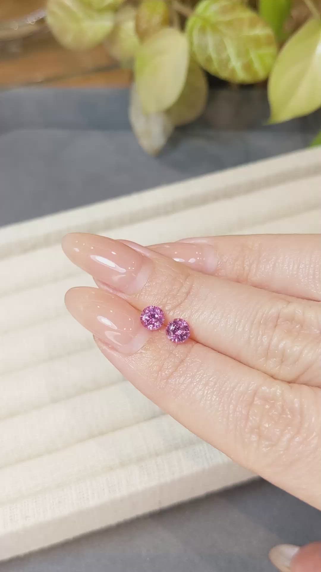 1.32 Ct.Tw.Total Carat Weight Pink Sapphire Pair from Ceylon (Sri Lanka) Size Video