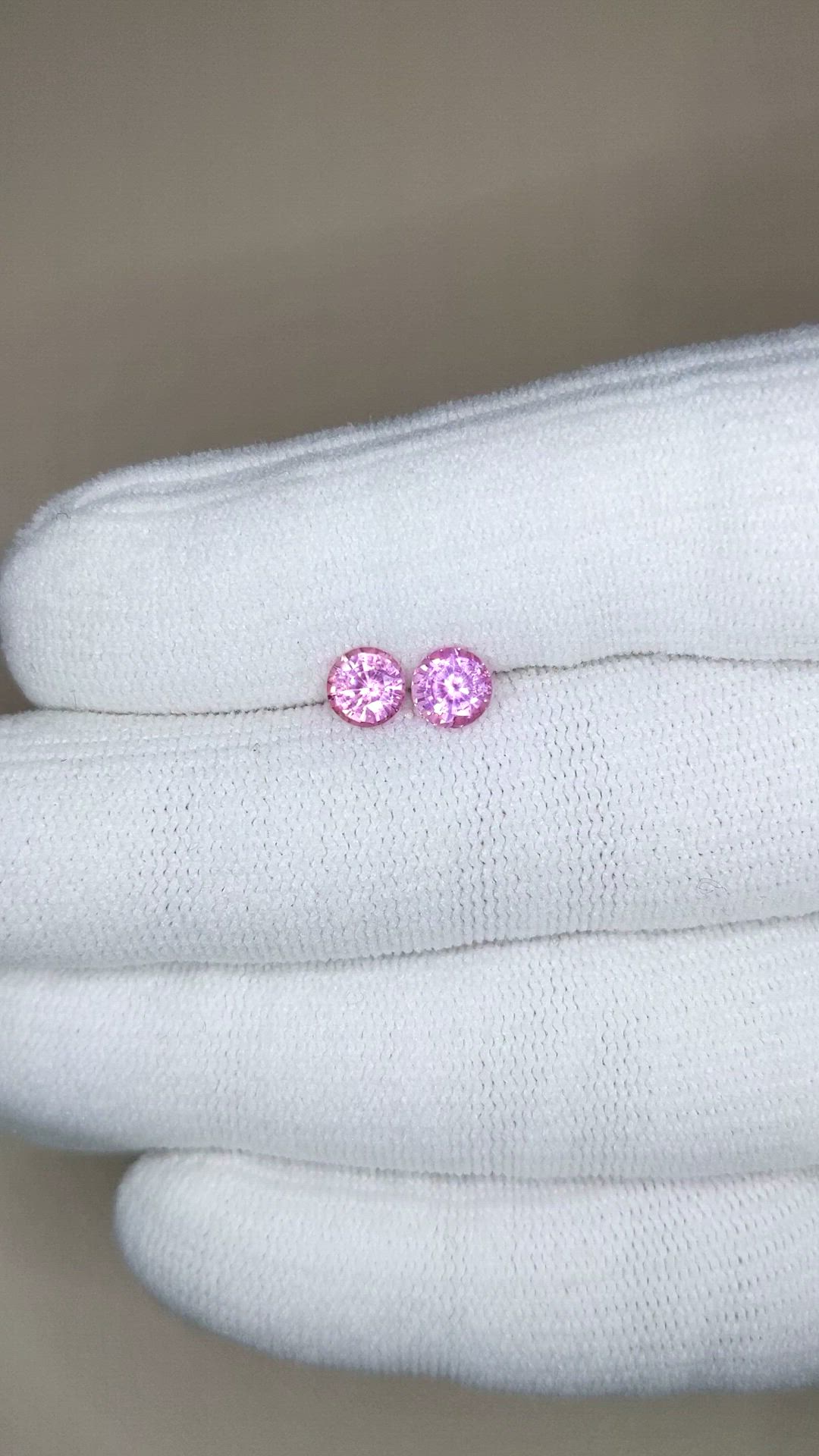 1.32 Ct.Tw.Total Carat Weight Pink Sapphire Pair from Ceylon (Sri Lanka) Size Video