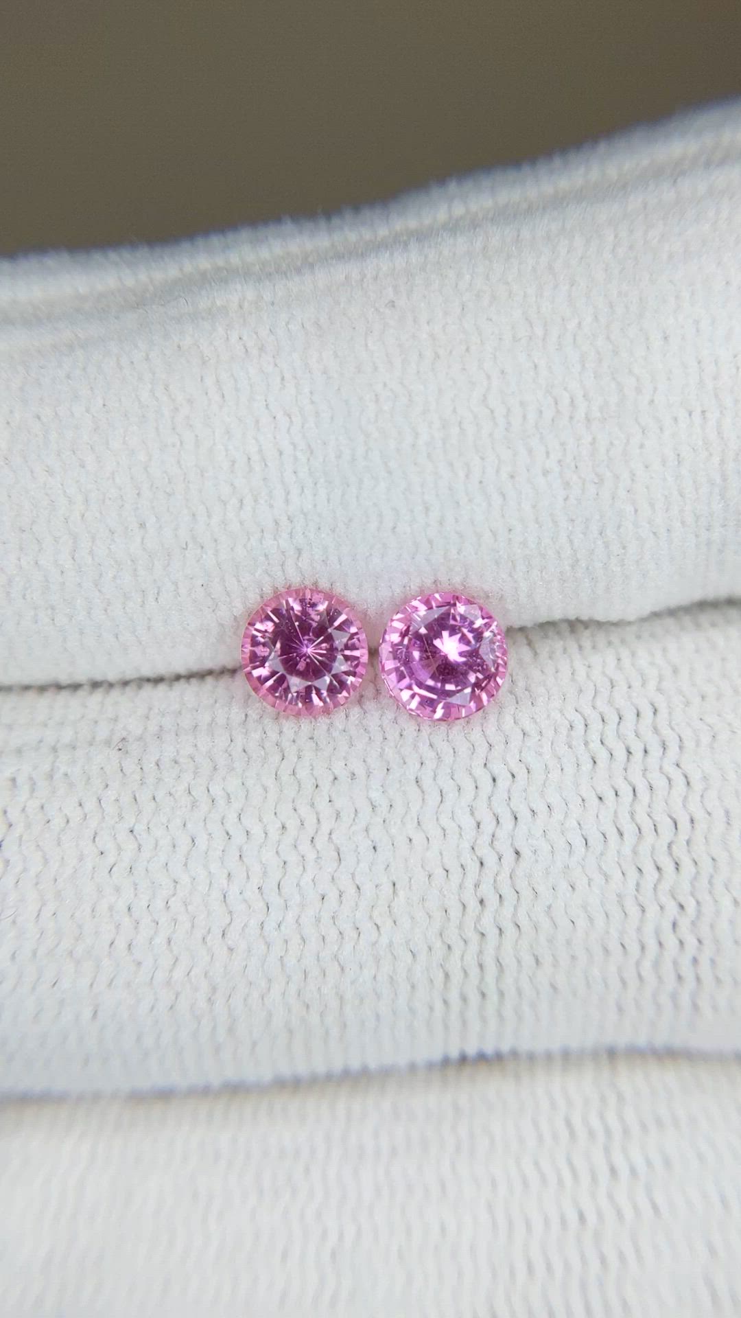 1.32 Ct.Tw.Total Carat Weight Pink Sapphire Pair from Ceylon (Sri Lanka) Size Video