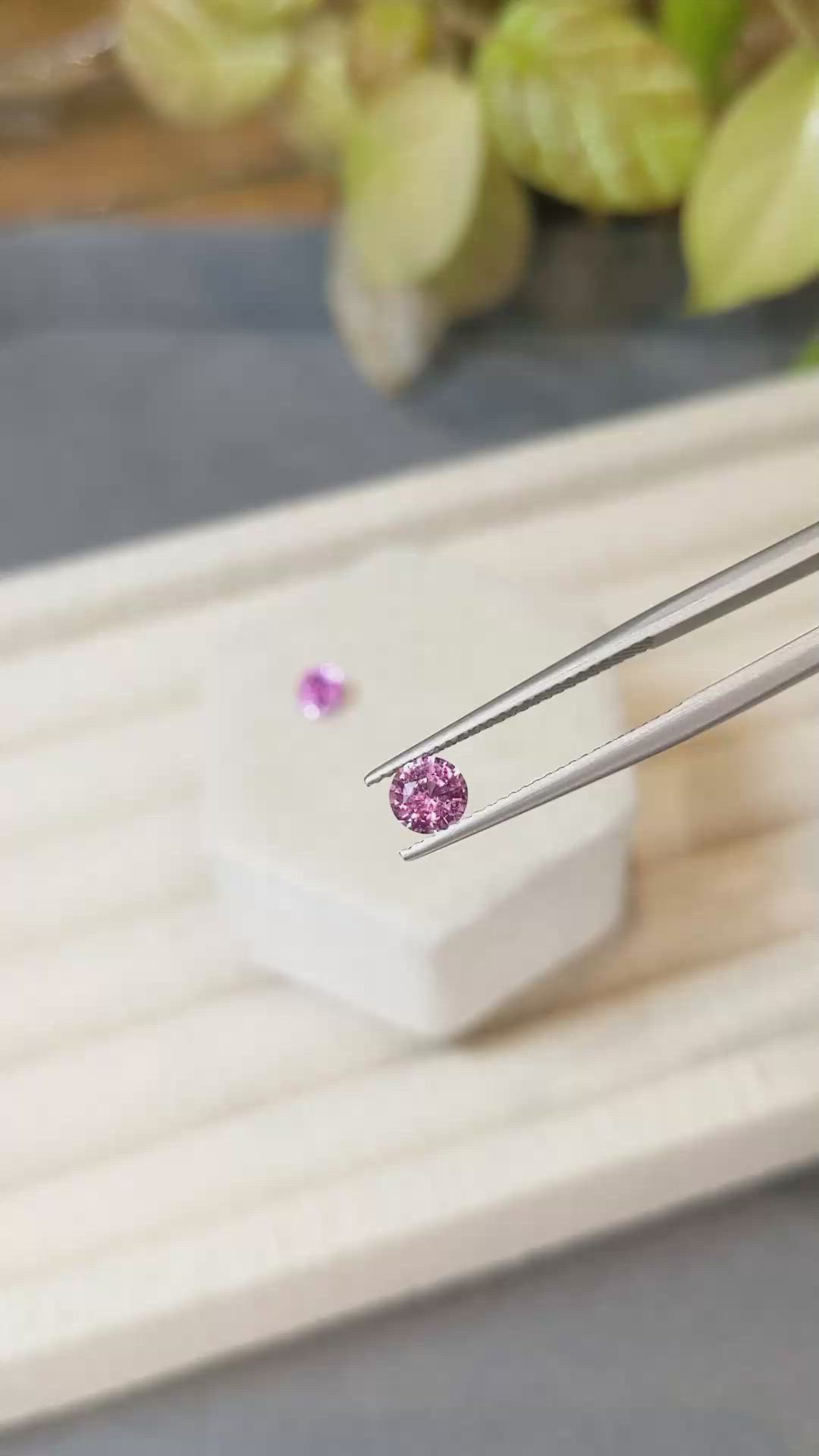 1.32 Ct.Tw.Total Carat Weight Pink Sapphire Pair from Ceylon (Sri Lanka) Size Video