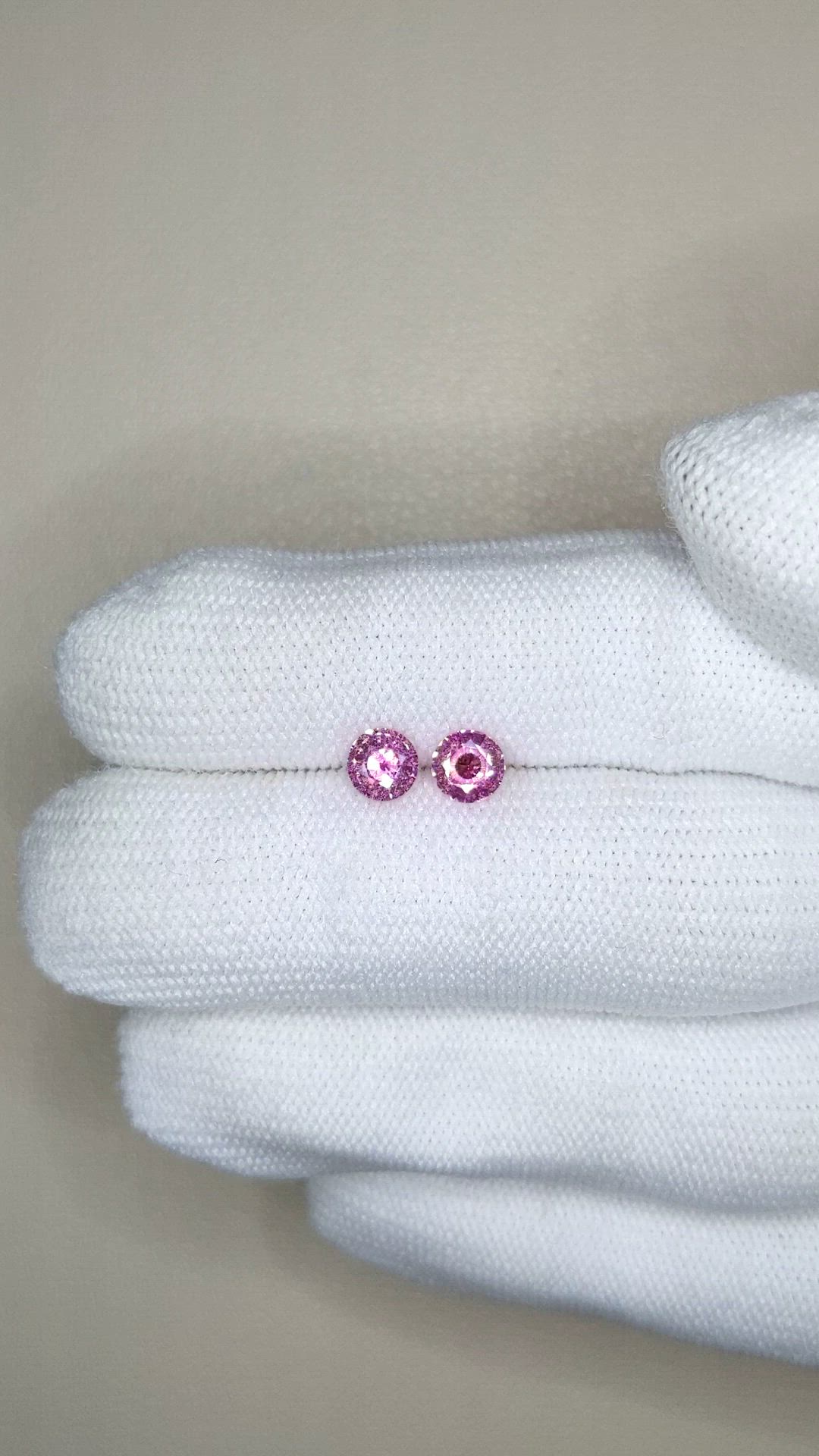 0.94 Ct.Tw.Total Carat Weight Pink Sapphire Pair from Ceylon (Sri Lanka) Size Video