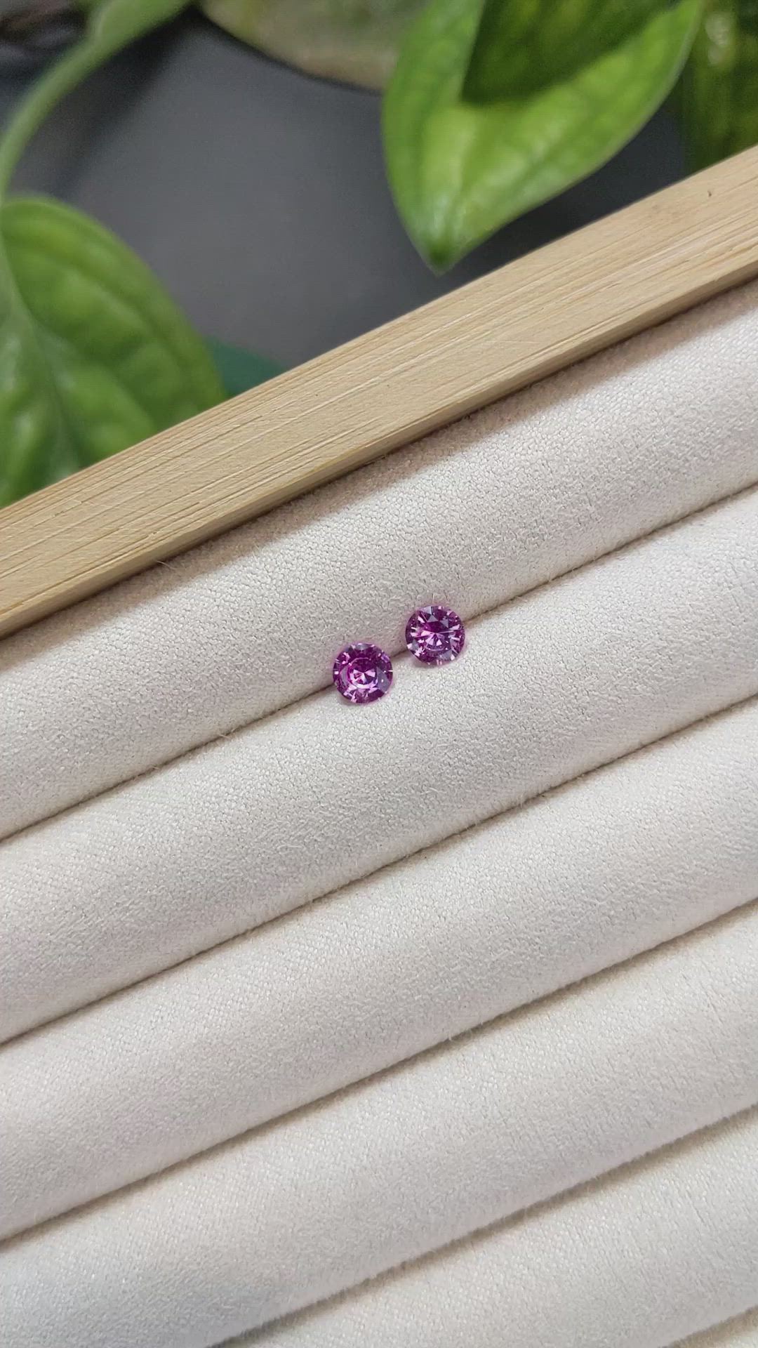 0.94 Ct.Tw.Total Carat Weight Pink Sapphire Pair from Ceylon (Sri Lanka) Size Video