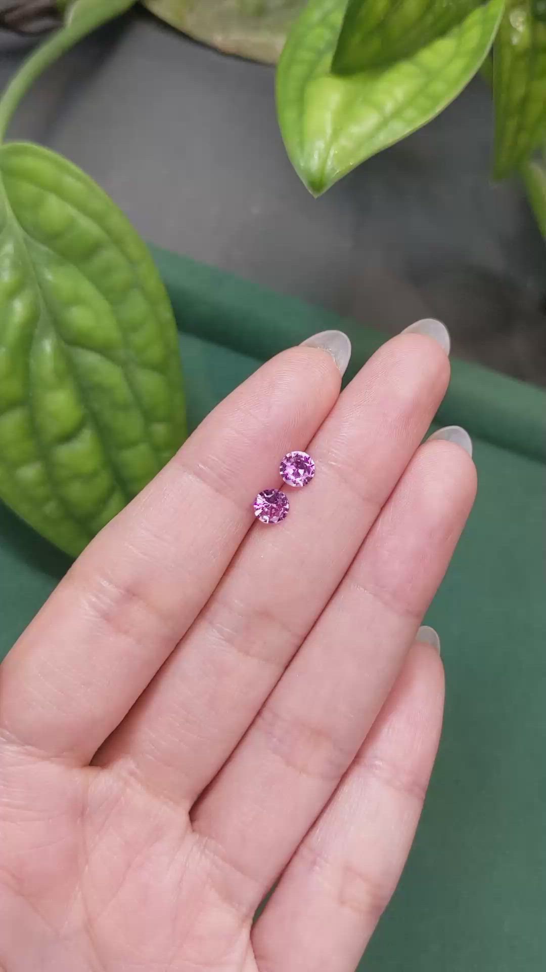 0.94 Ct.Tw.Total Carat Weight Pink Sapphire Pair from Ceylon (Sri Lanka) Size Video