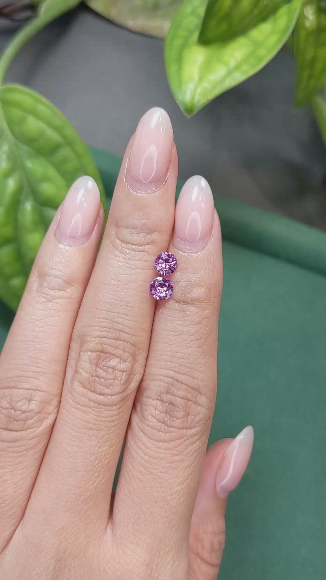 0.94 Ct.Tw.Total Carat Weight Pink Sapphire Pair from Ceylon (Sri Lanka) Size Video