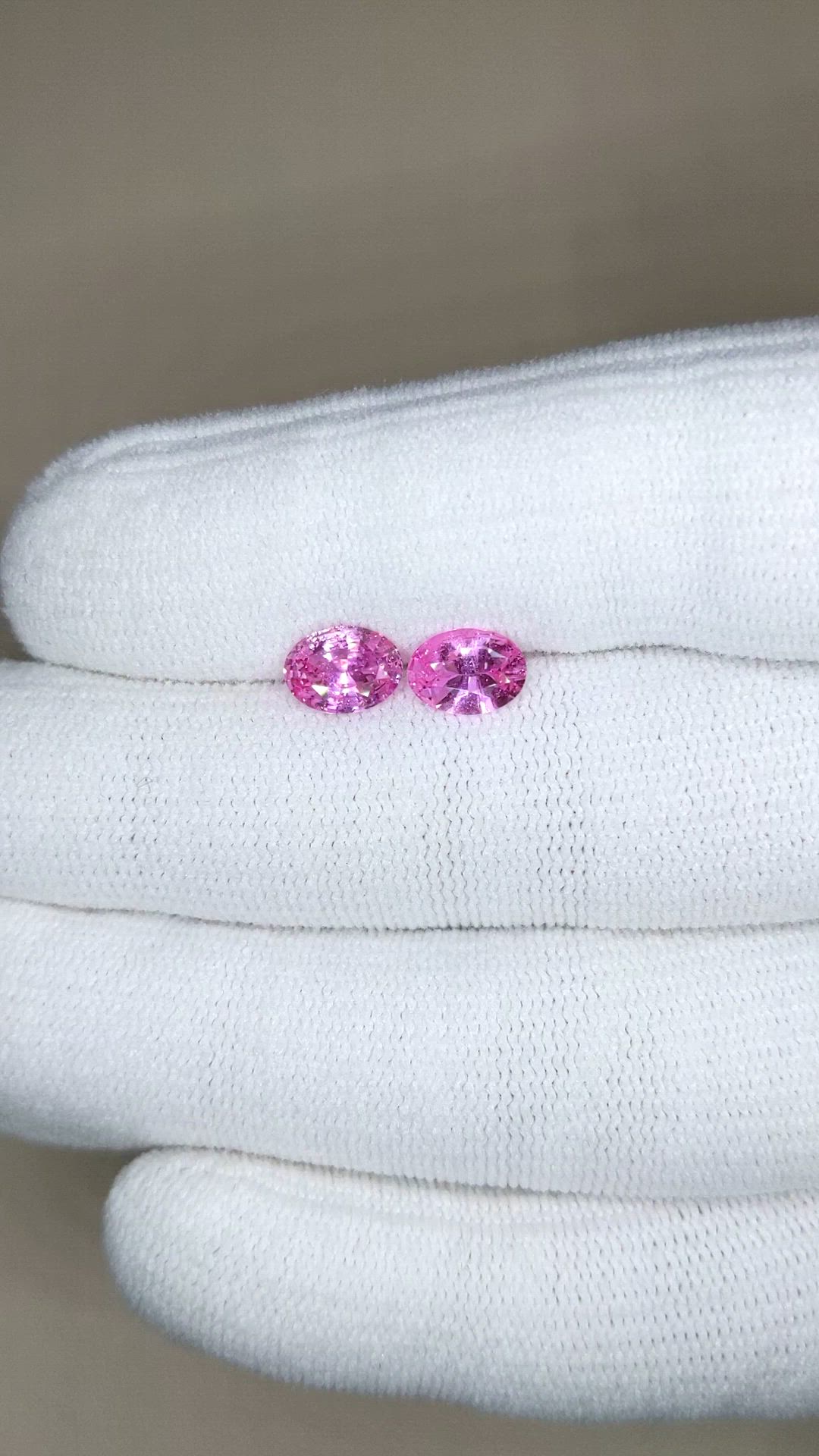 1.80 Ct.Tw.Total Carat Weight Pink Sapphire Pair from Ceylon (Sri Lanka) Size Video