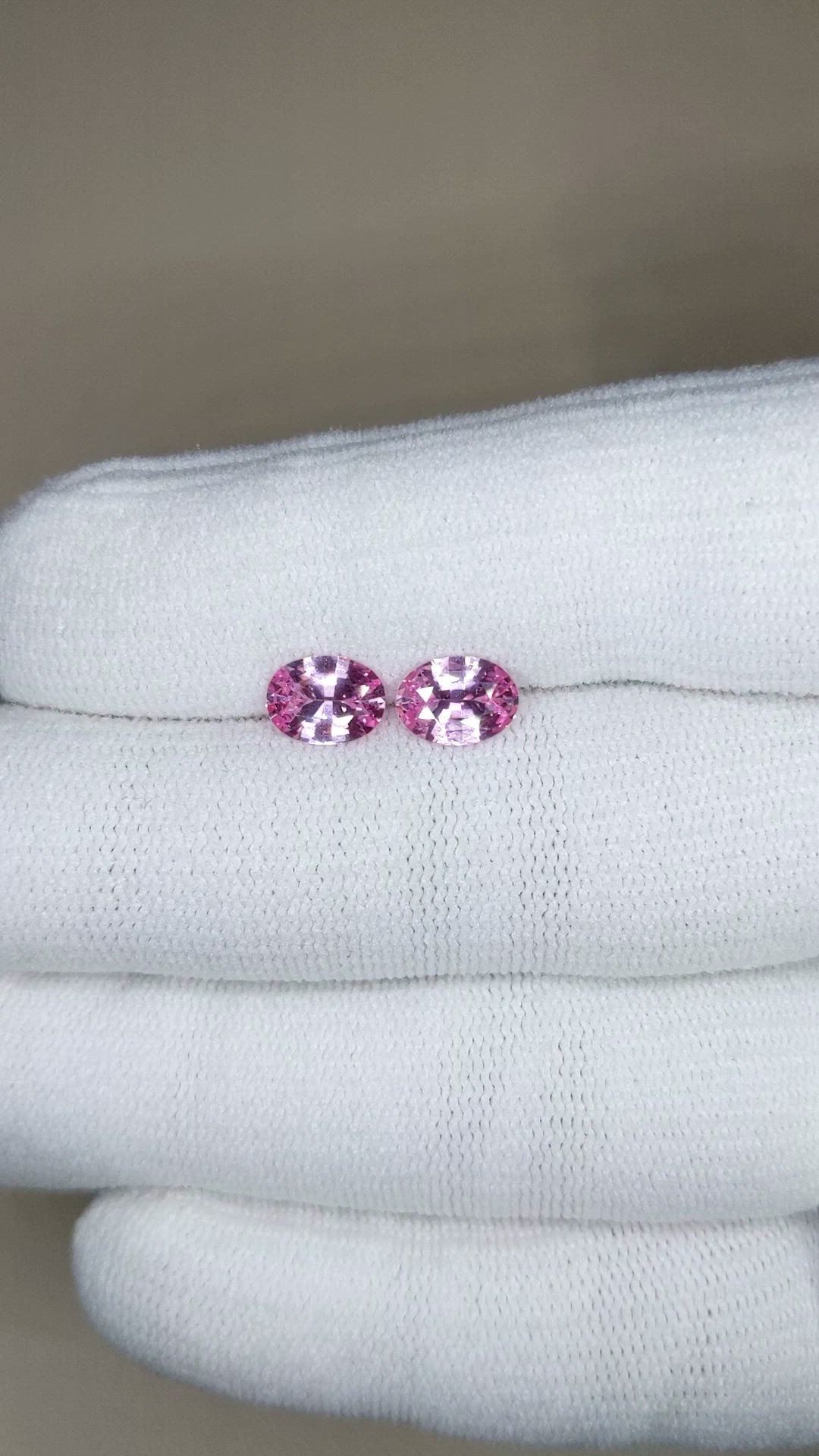 1.99 Ct.Tw.Total Carat Weight Pink Sapphire Pair from Ceylon (Sri Lanka) Size Video