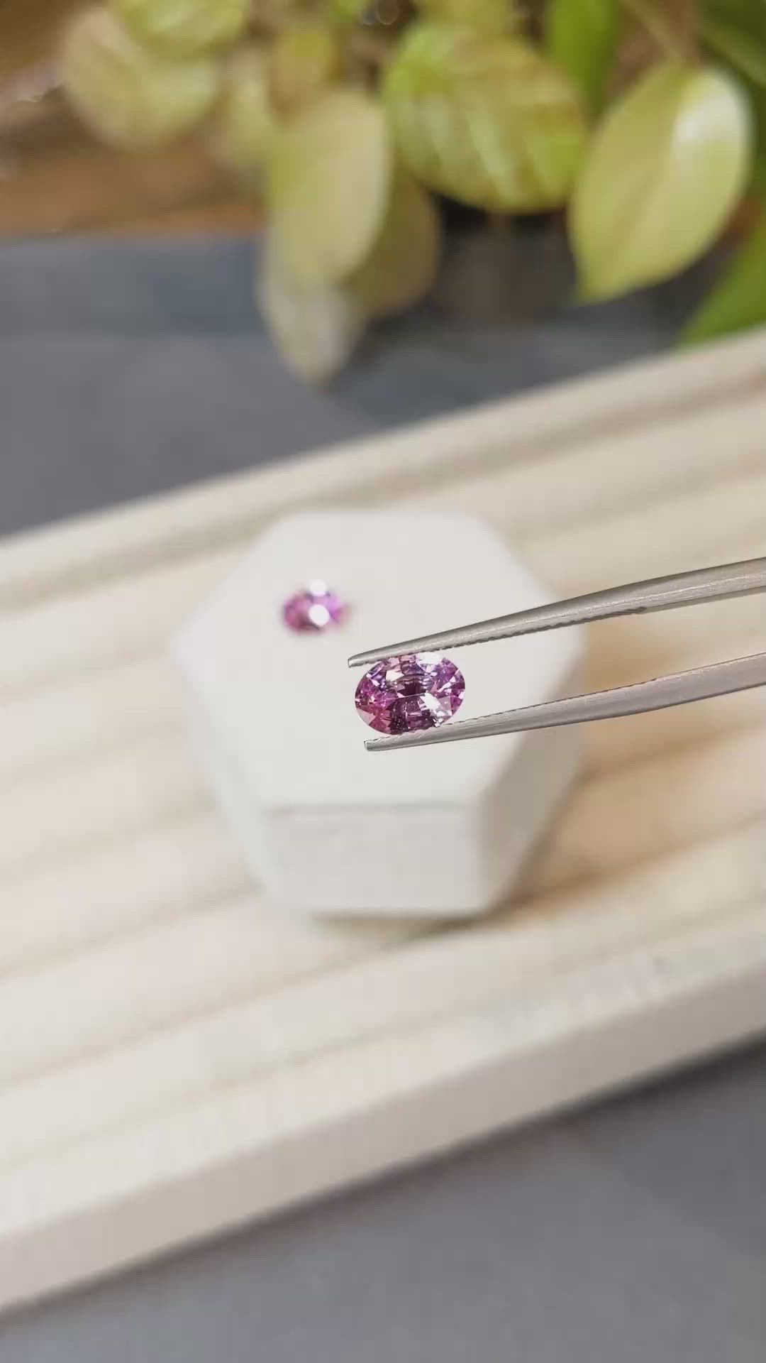 1.99 Ct.Tw.Total Carat Weight Pink Sapphire Pair from Ceylon (Sri Lanka) Size Video