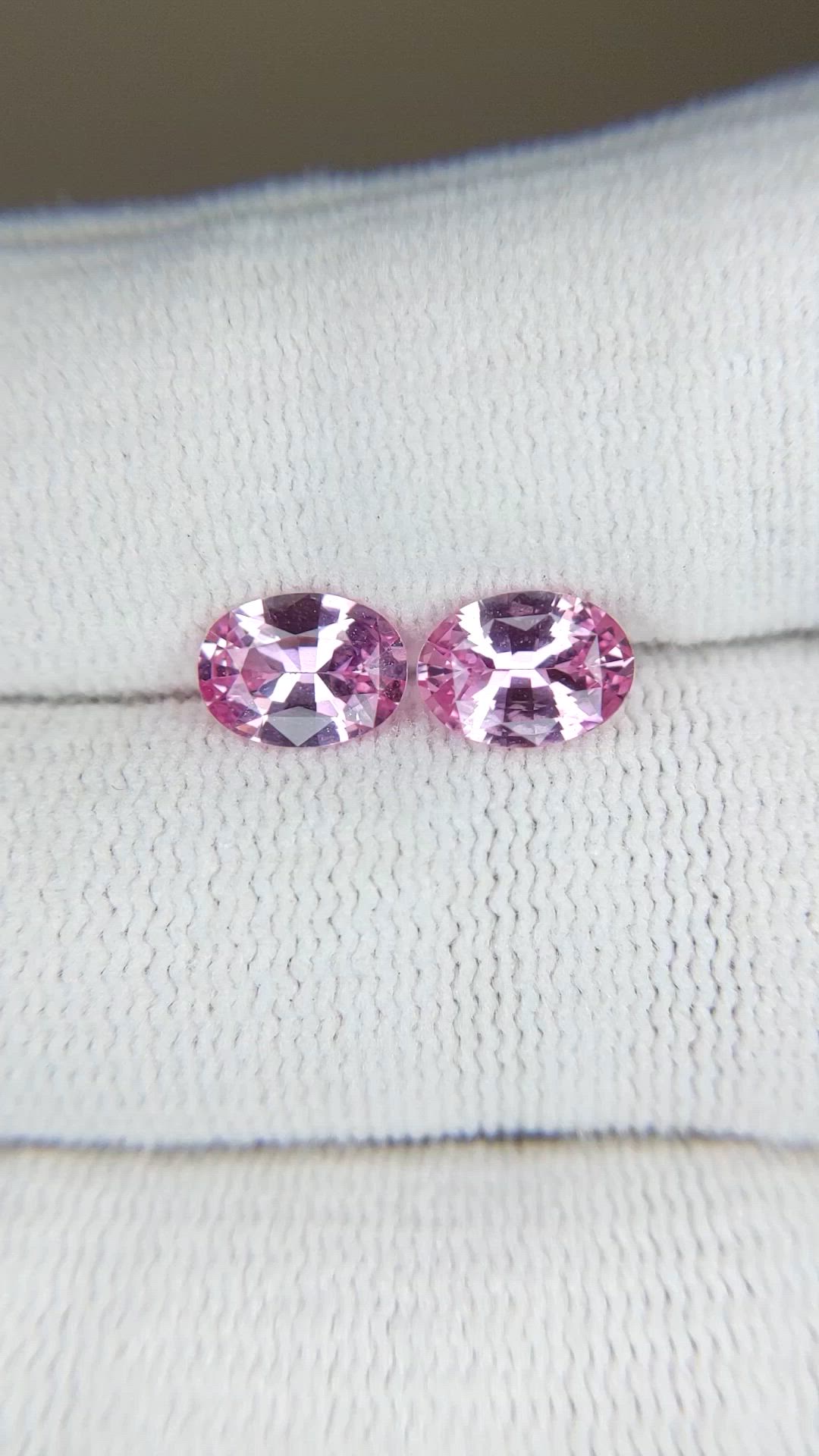 1.99 Ct.Tw.Total Carat Weight Pink Sapphire Pair from Ceylon (Sri Lanka) Size Video