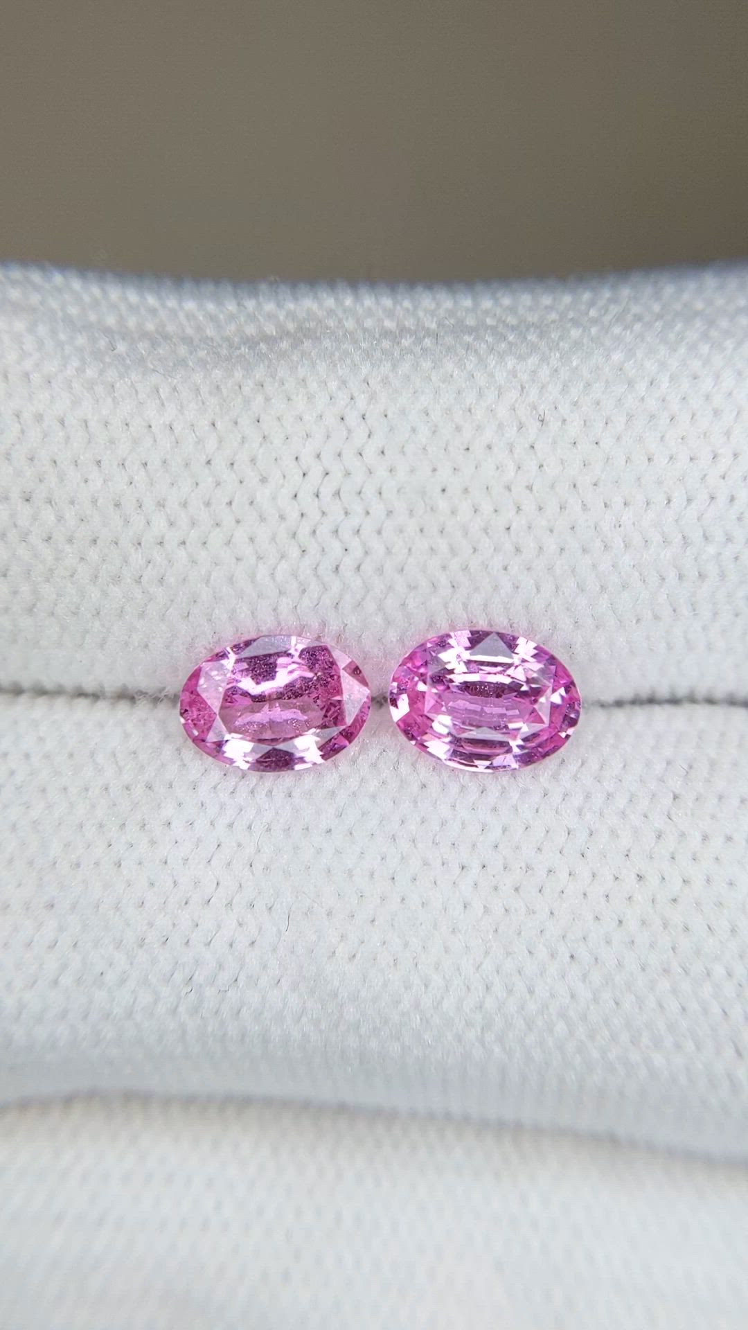 1.71 Ct.Tw.Total Carat Weight Pink Sapphire Pair from Ceylon (Sri Lanka) Size Video