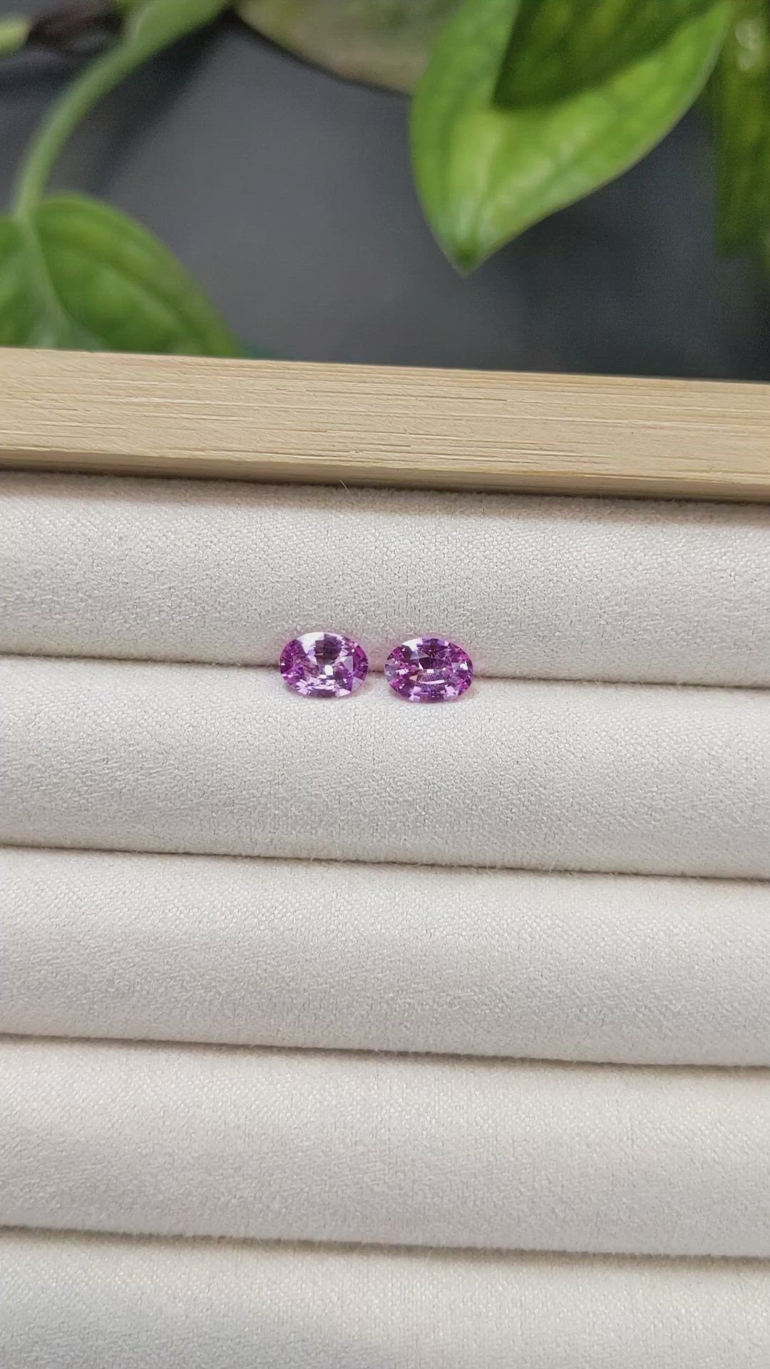 1.75 Ct.Tw.Total Carat Weight Pink Sapphire Pair from Ceylon (Sri Lanka) Size Video
