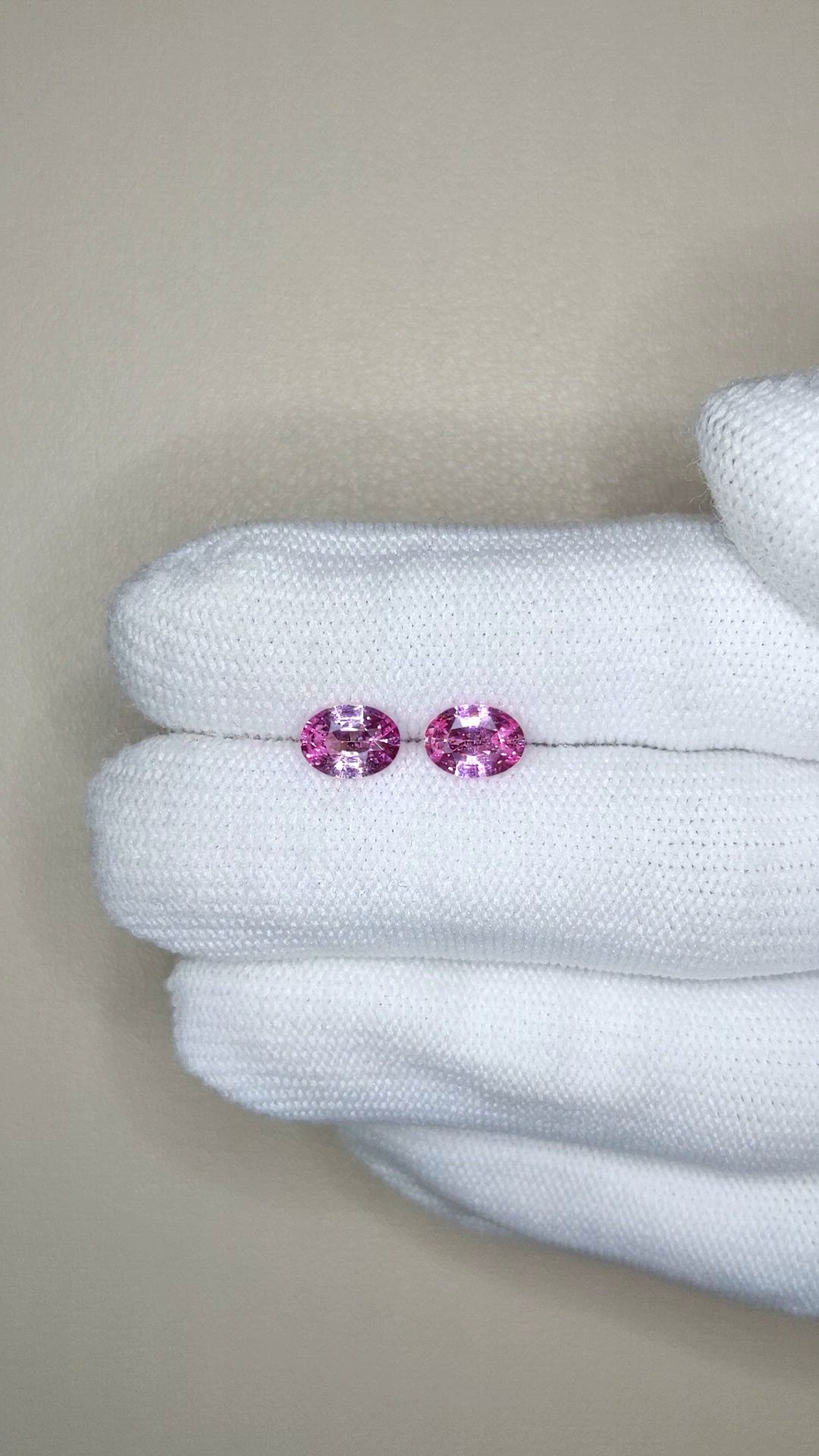 1.75 Ct.Tw.Total Carat Weight Pink Sapphire Pair from Ceylon (Sri Lanka) Size Video