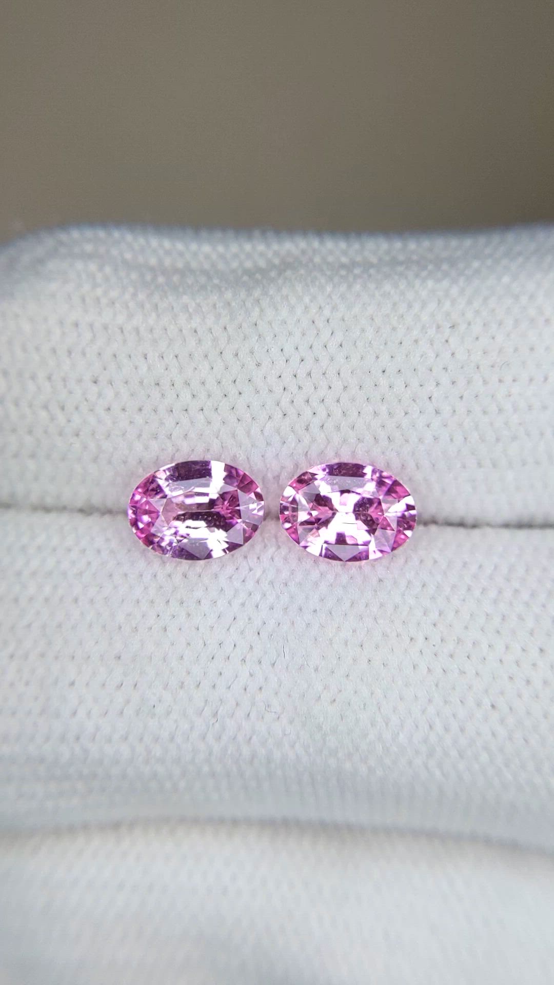 1.75 Ct.Tw.Total Carat Weight Pink Sapphire Pair from Ceylon (Sri Lanka) Size Video