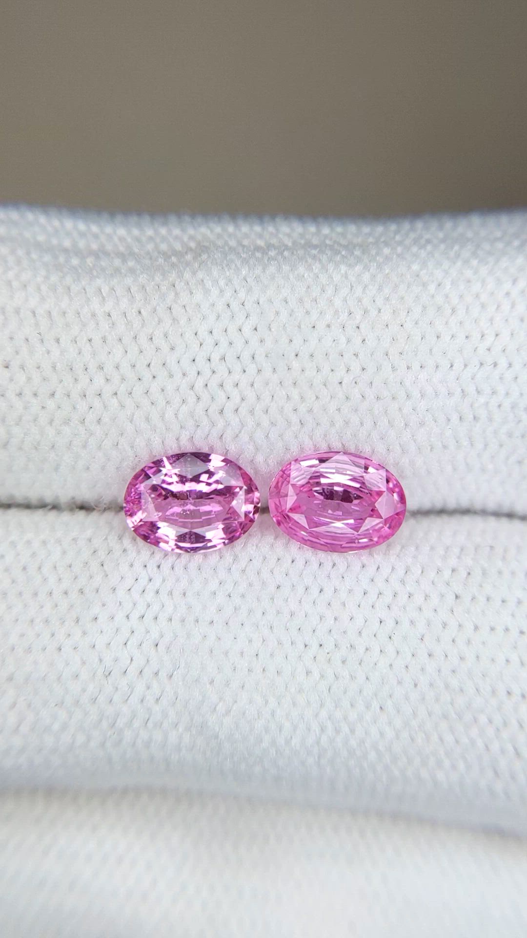 1.83 Ct.Tw.Total Carat Weight Pink Sapphire Pair from Ceylon (Sri Lanka) Size Video