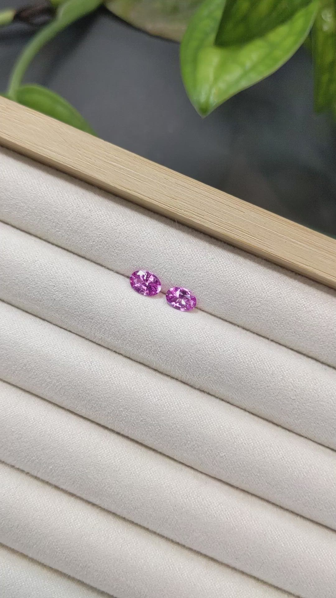1.38 Ct.Tw.Total Carat Weight Pink Sapphire Pair from Ceylon (Sri Lanka) Size Video