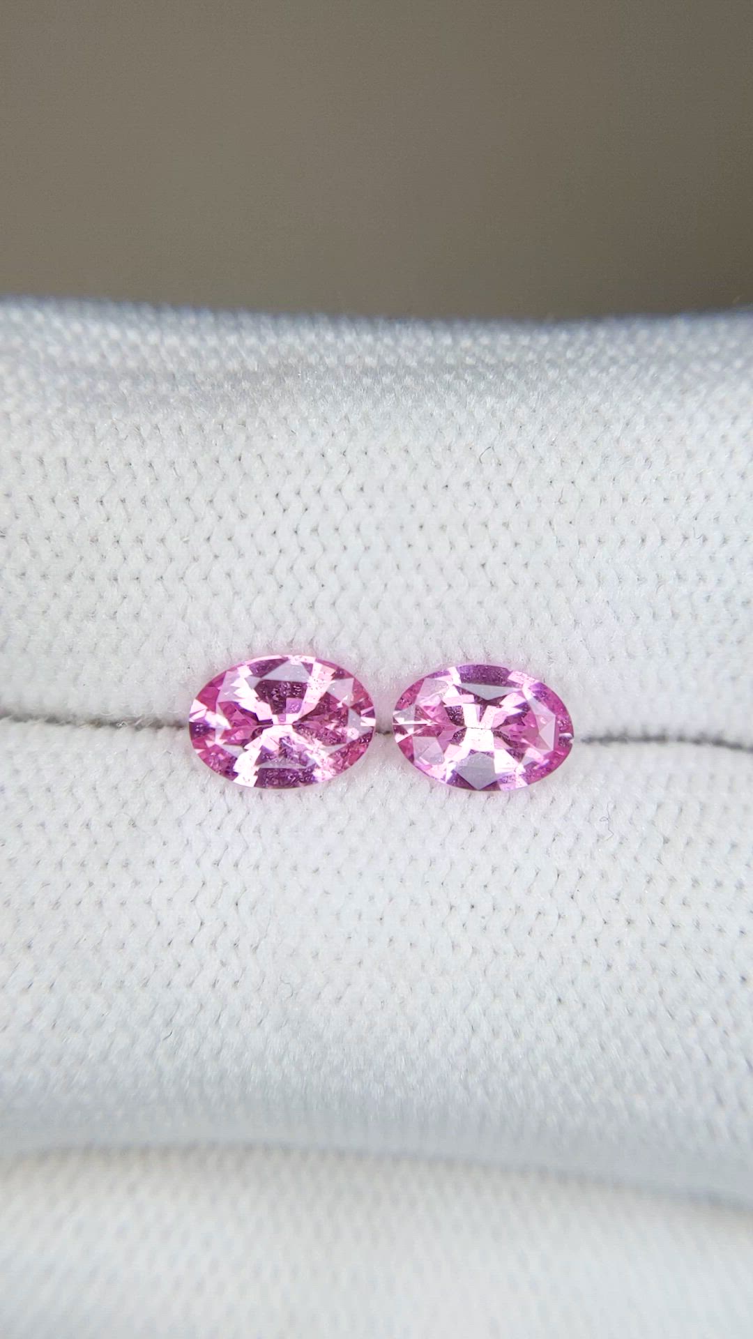 1.38 Ct.Tw.Total Carat Weight Pink Sapphire Pair from Ceylon (Sri Lanka) Size Video