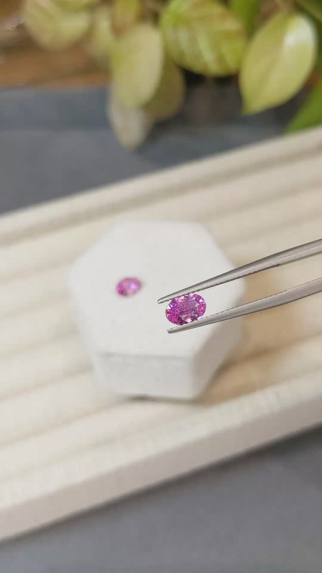 1.34 Ct.Tw.Total Carat Weight Pink Sapphire Pair from Ceylon (Sri Lanka) Size Video