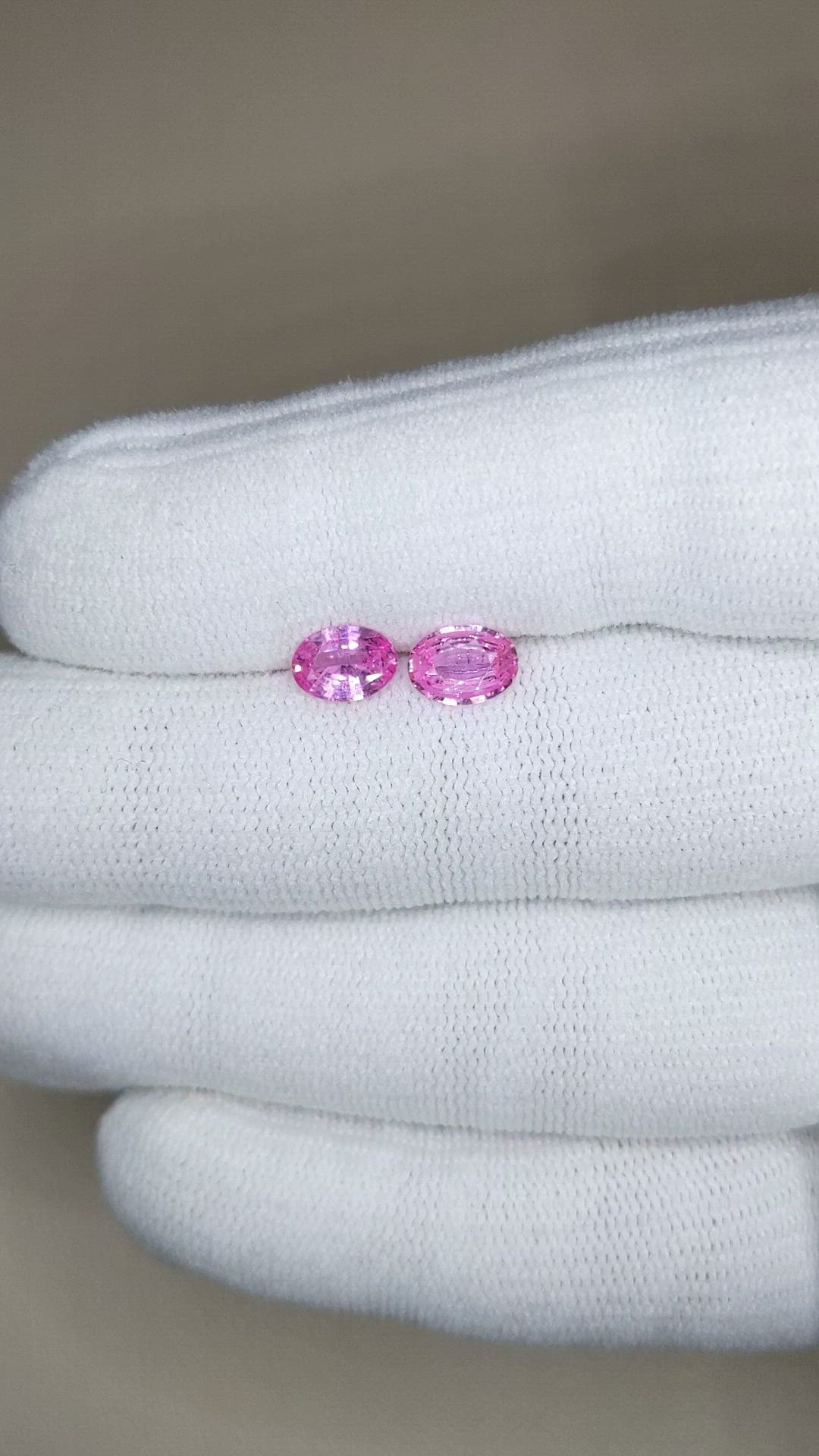 1.34 Ct.Tw.Total Carat Weight Pink Sapphire Pair from Ceylon (Sri Lanka) Size Video