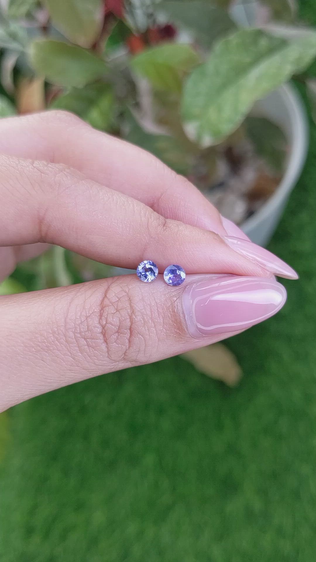 0.56&nbsp;Ct.Tw.Total Carat Weight Blue Sapphire Pair from Ceylon (Sri Lanka) Size Video