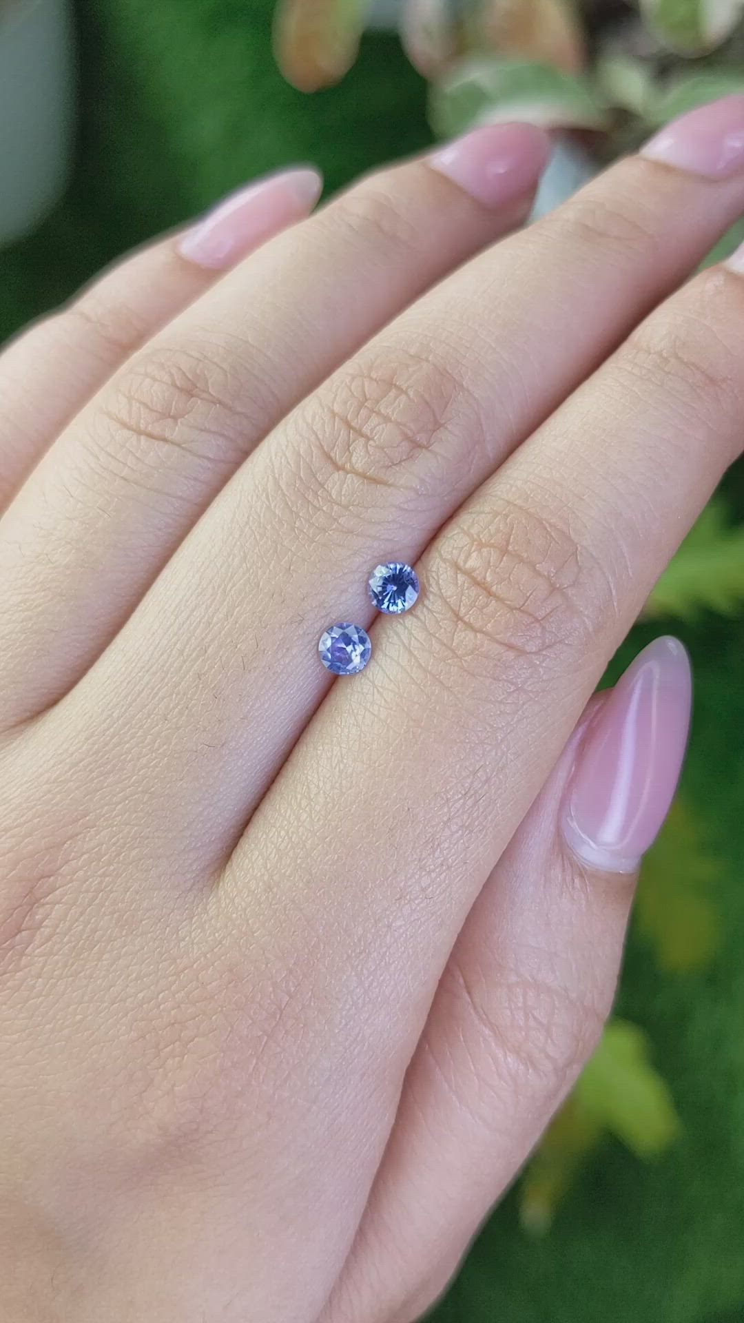 0.56&nbsp;Ct.Tw.Total Carat Weight Blue Sapphire Pair from Ceylon (Sri Lanka) Size Video