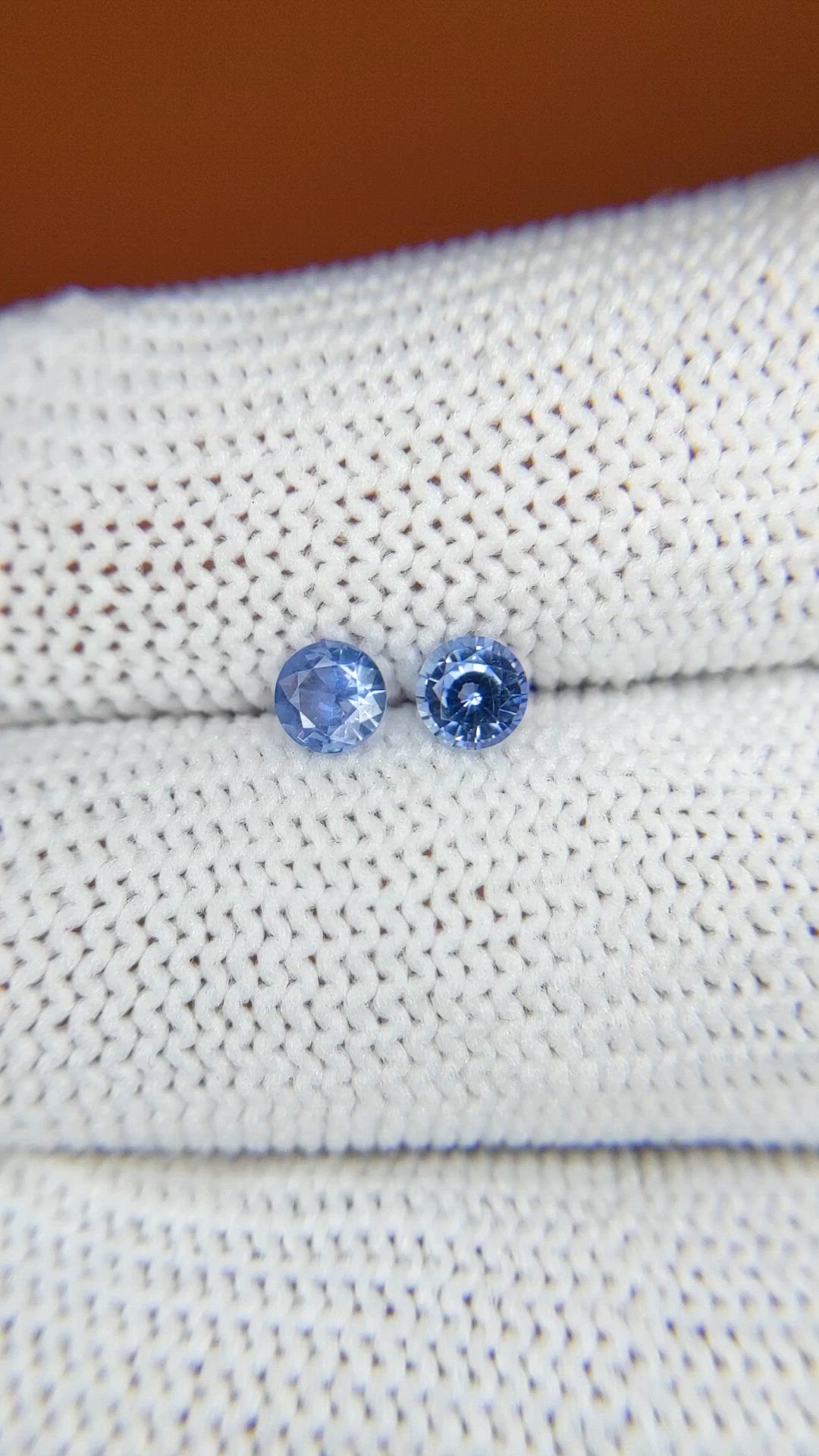 0.56&nbsp;Ct.Tw.Total Carat Weight Blue Sapphire Pair from Ceylon (Sri Lanka) Size Video
