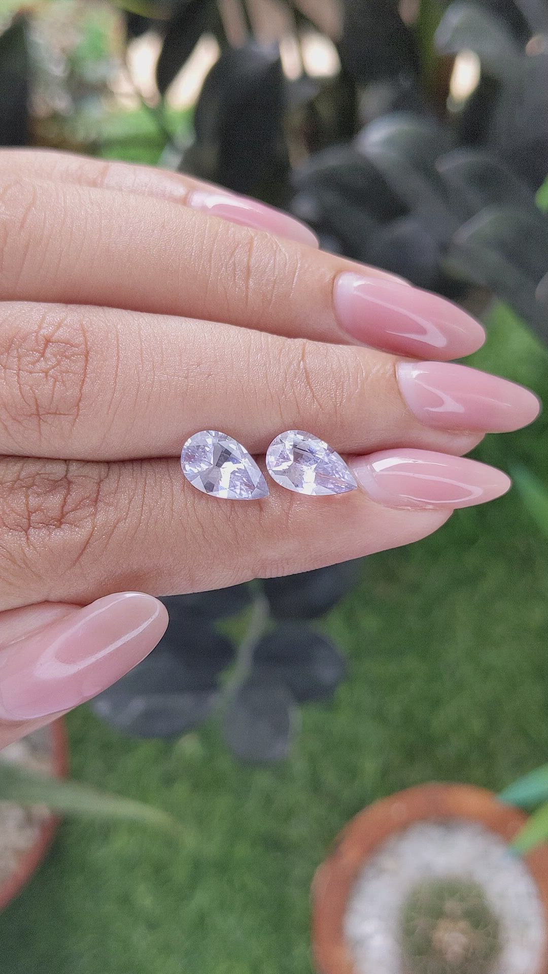 3.51 Ct.Tw.Total Carat Weight Purple Sapphire Pair from Madagascar Size Video
