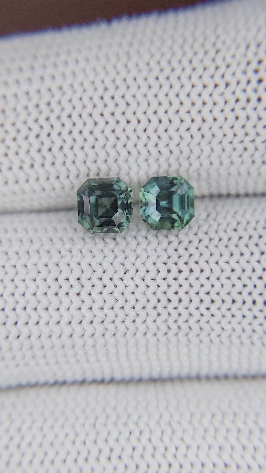 2.15&nbsp;Ct.Tw.Total Carat Weight Bluish Green Sapphire Pair from Kenya Size Video