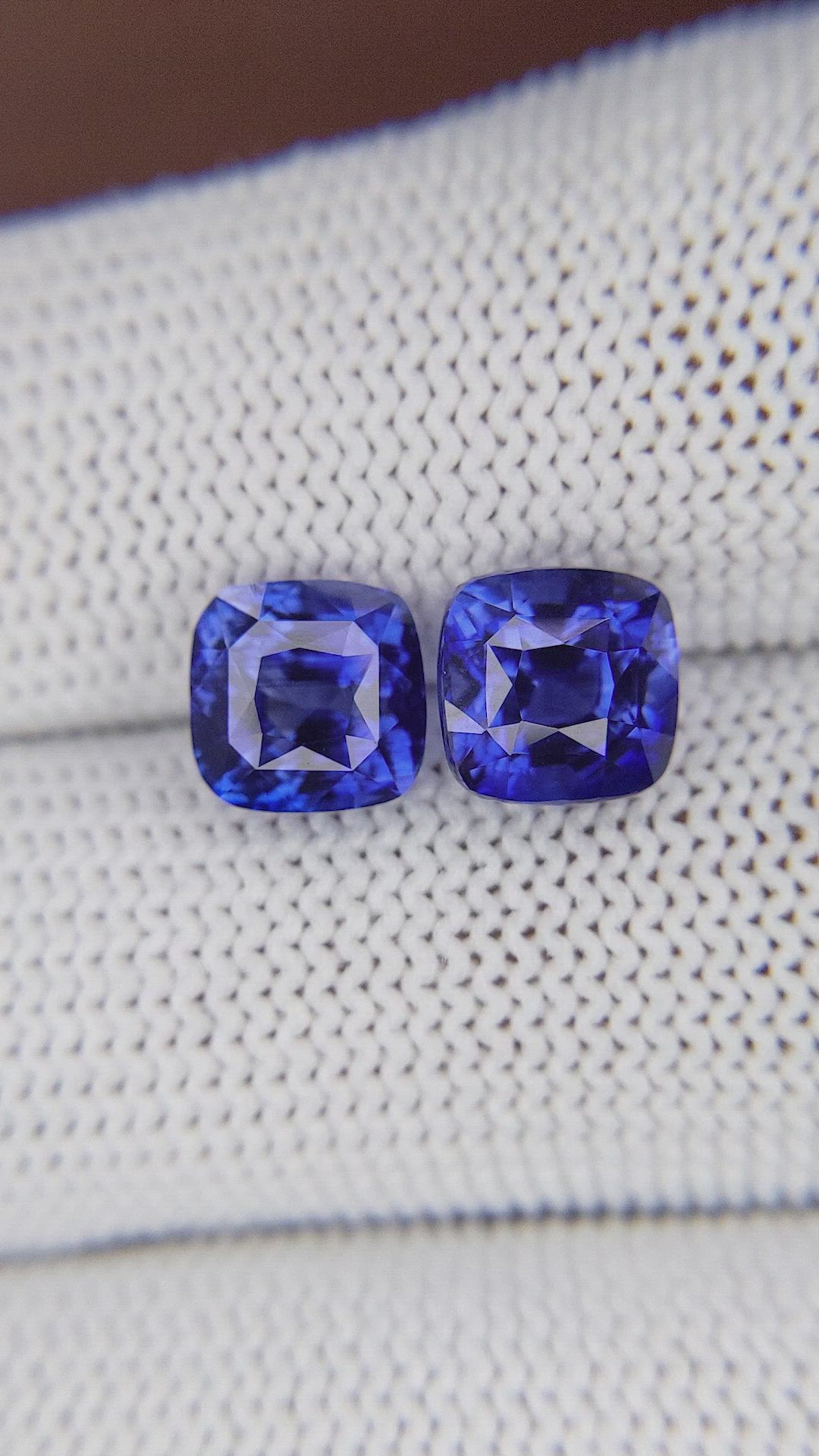6.06 Ct.Tw.Total Carat Weight Blue Sapphire Pair from Ceylon (Sri Lanka) Size Video