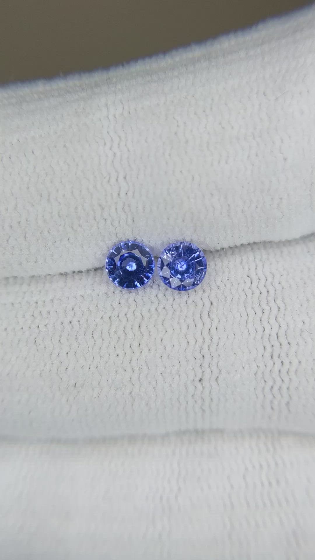 0.95 Ct.Tw.Total Carat Weight Blue Sapphire Pair from Ceylon (Sri Lanka) Size Video