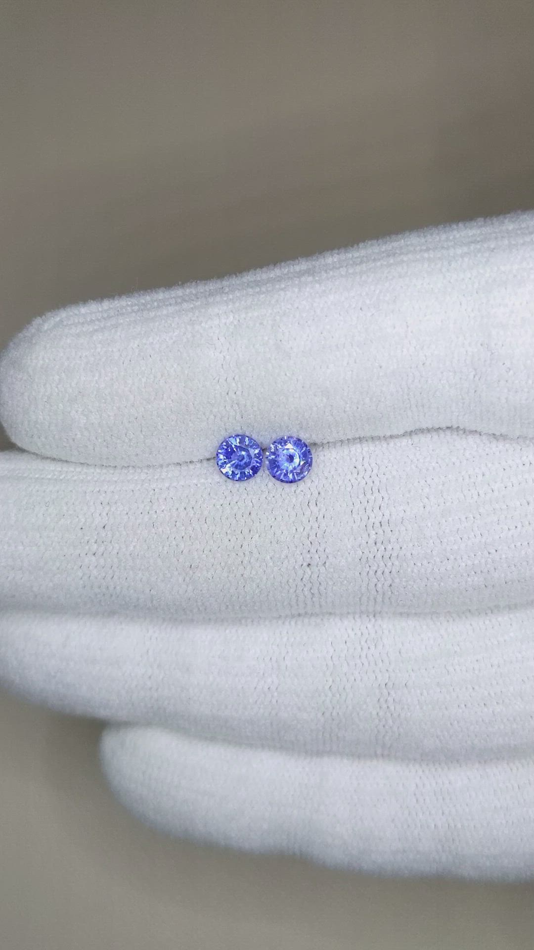 0.95 Ct.Tw.Total Carat Weight Blue Sapphire Pair from Ceylon (Sri Lanka) Size Video
