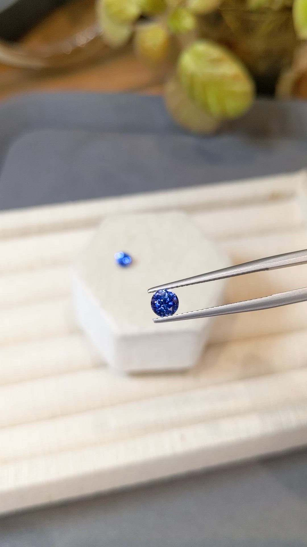 1.07 Ct.Tw.Total Carat Weight Blue Sapphire Pair from Ceylon (Sri Lanka) Size Video