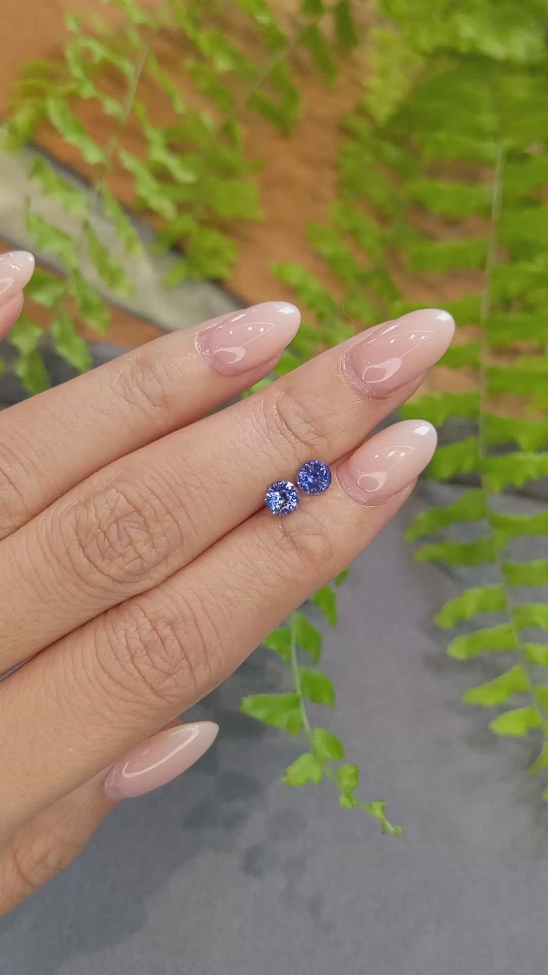 1.16&nbsp;Ct.Tw.Total Carat Weight Blue Sapphire Pair from Ceylon (Sri Lanka) Size Video