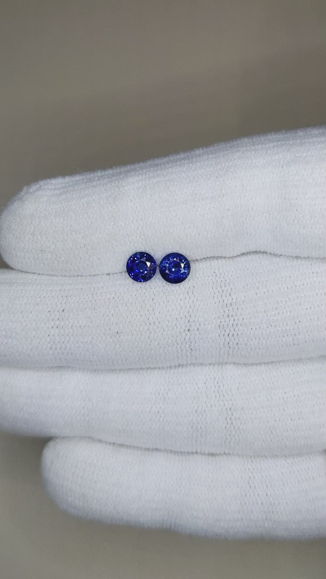1.47 Ct.Tw.Total Carat Weight Blue Sapphire Pair from Ceylon (Sri Lanka) Size Video