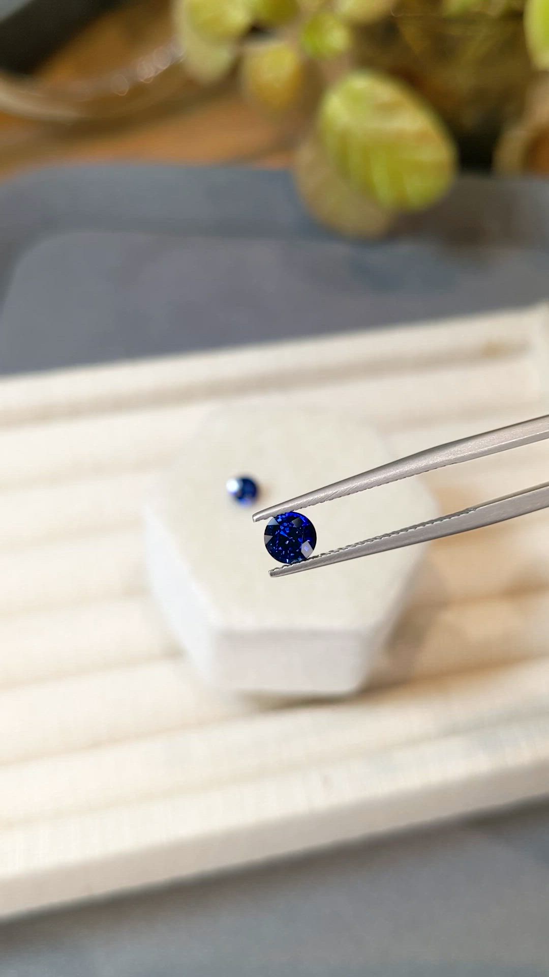 1.47 Ct.Tw.Total Carat Weight Blue Sapphire Pair from Ceylon (Sri Lanka) Size Video