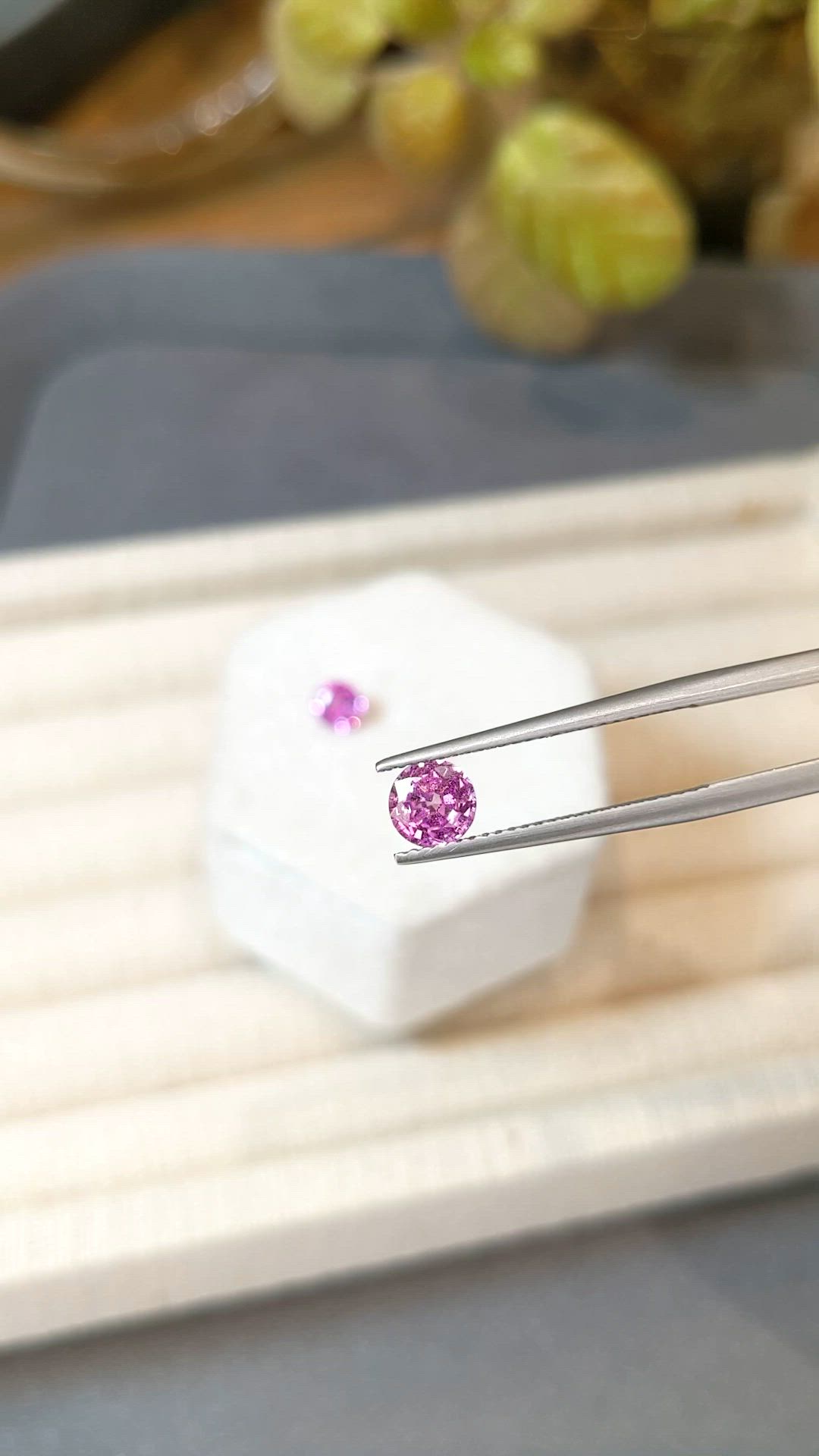 1.70 Ct.Tw.Total Carat Weight Pink Sapphire Pair from Ceylon (Sri Lanka) Size Video