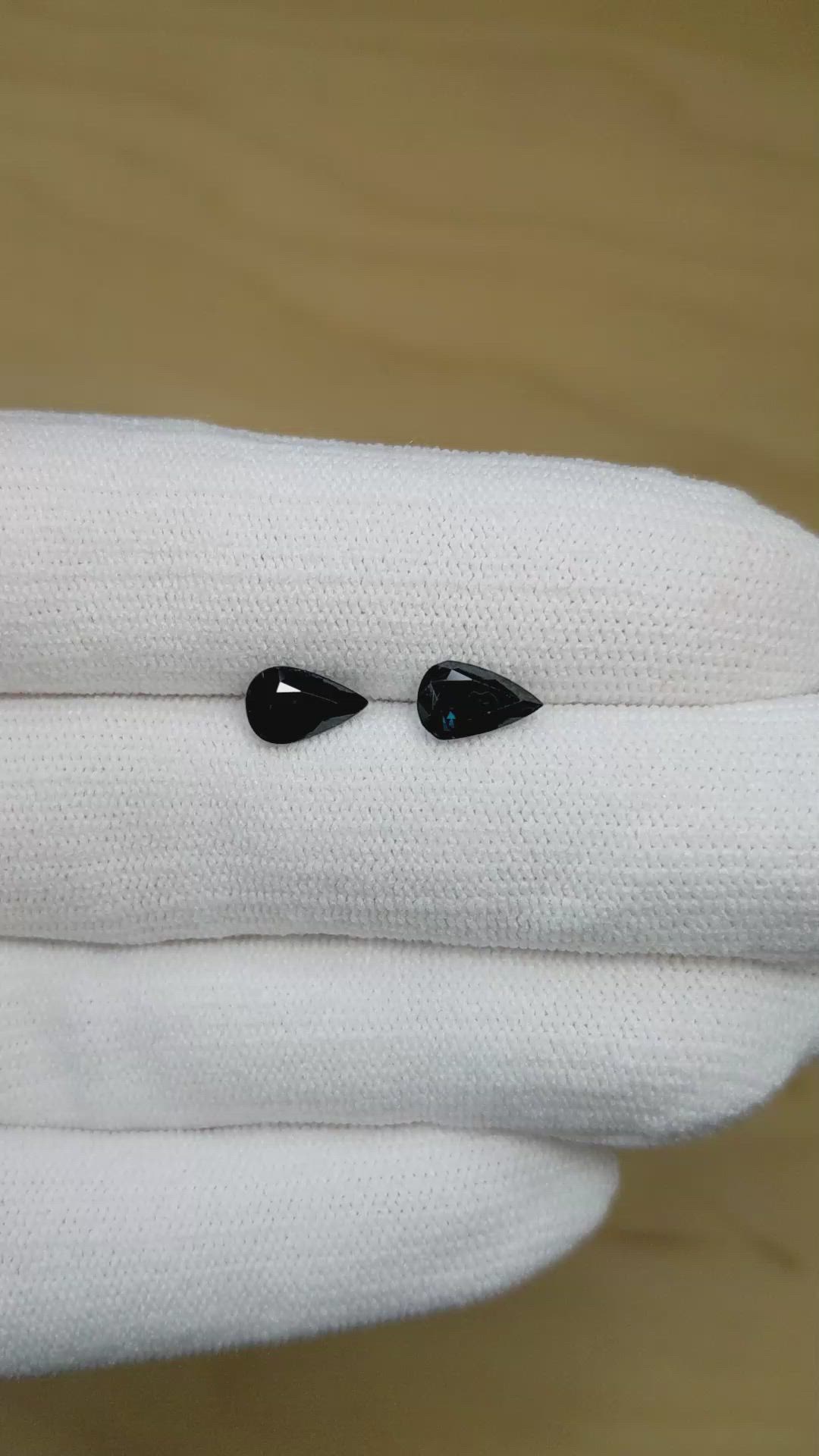 2.41 Ct.Tw.Total Carat Weight Blue Sapphire Pair from Australia Size Video