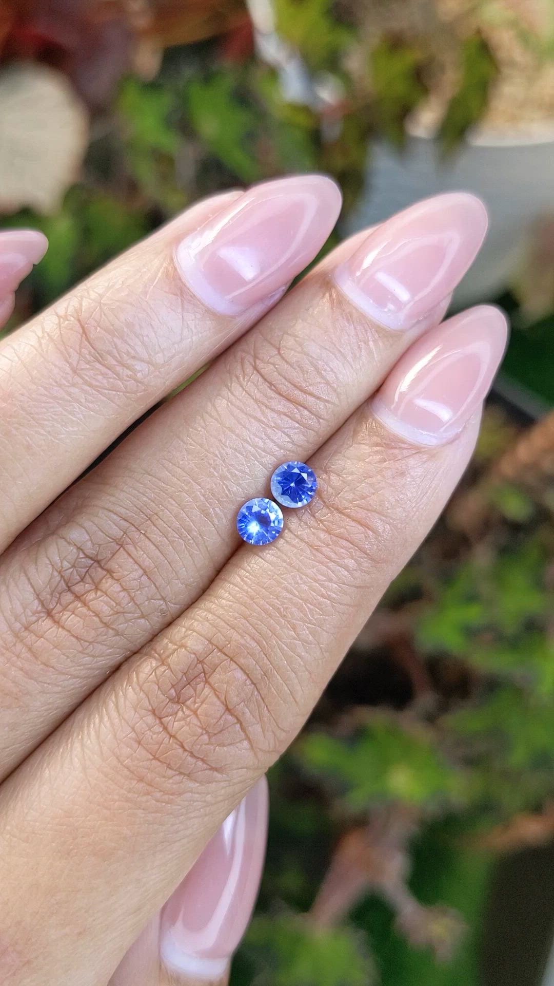 0.78 Ct.Tw.Total Carat Weight Blue Sapphire Pair from Ceylon (Sri Lanka) Size Video