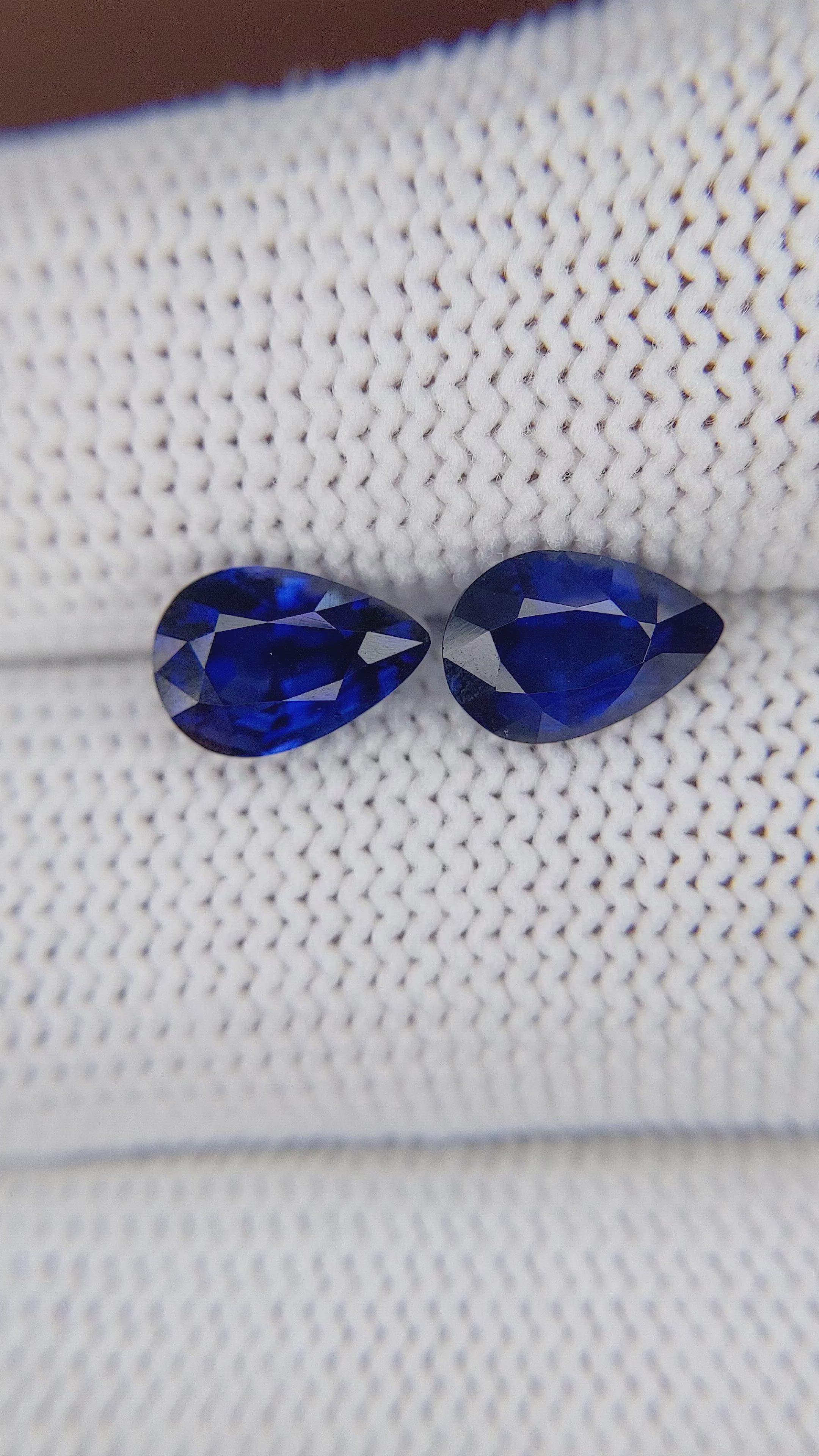 3.59 Ct.Tw.Total Carat Weight Blue Sapphire Pair from Tanzania Size Video