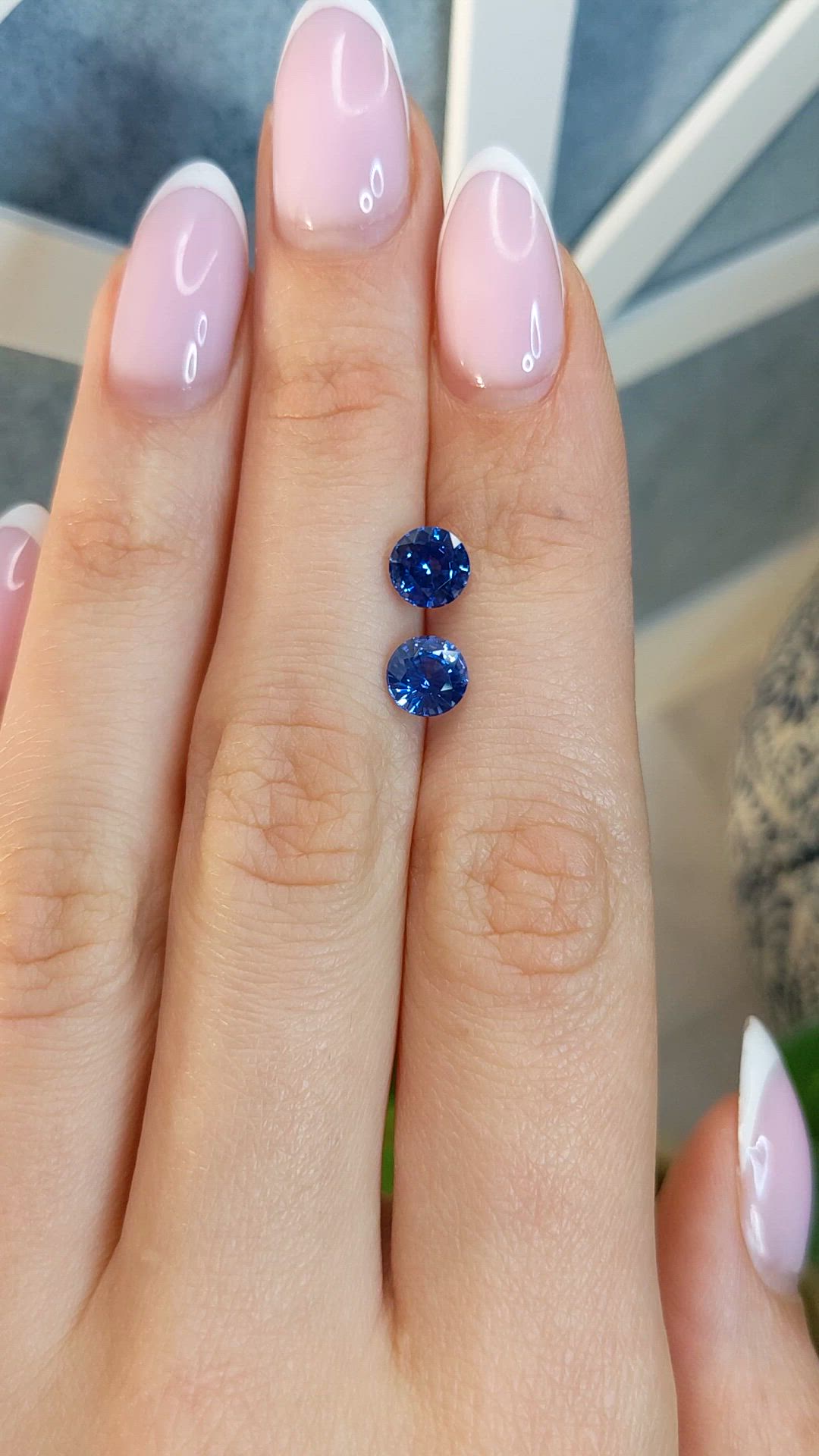 2.44 Ct.Tw.Total Carat Weight Blue Sapphire Pair from Ceylon (Sri Lanka) Size Video