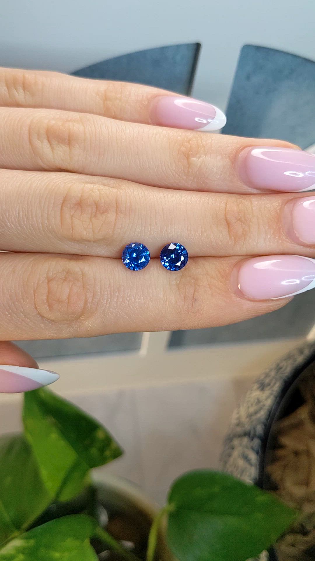 2.44 Ct.Tw.Total Carat Weight Blue Sapphire Pair from Ceylon (Sri Lanka) Size Video