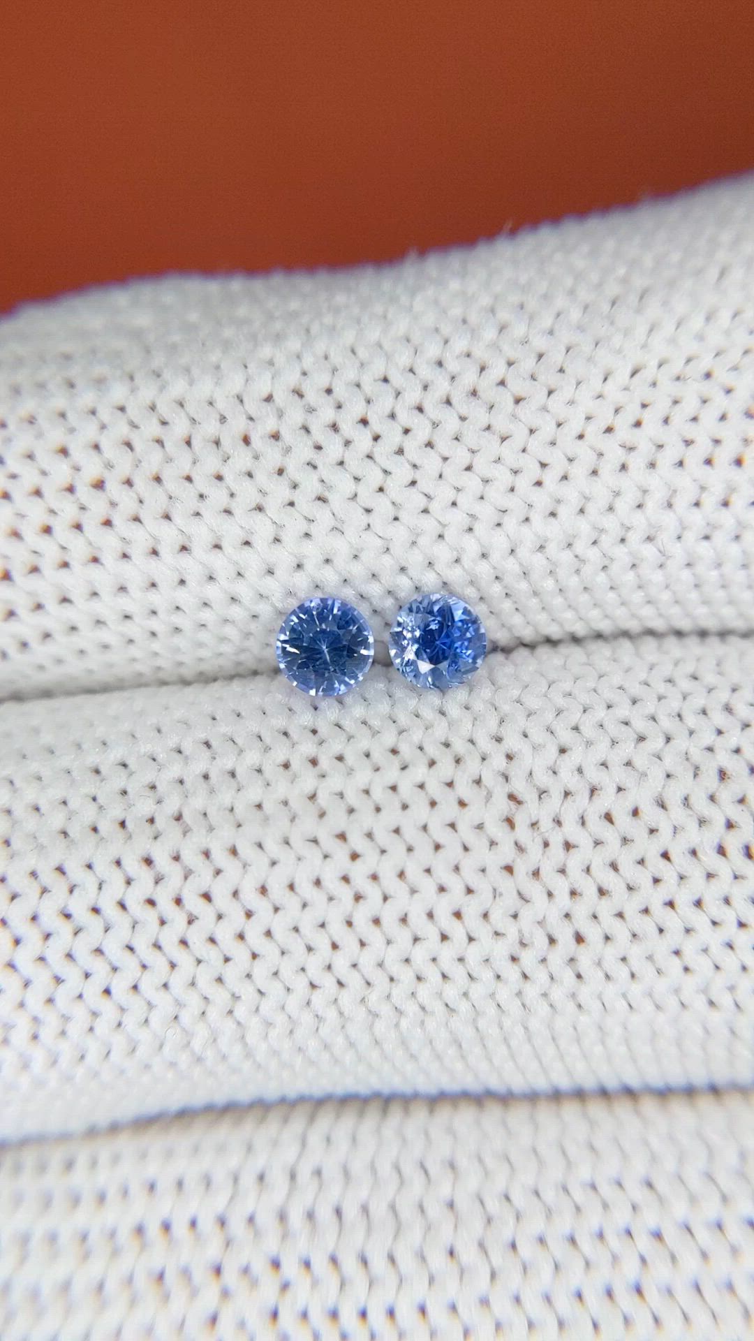 0.53 Ct.Tw.Total Carat Weight Blue Sapphire Pair from Ceylon (Sri Lanka) Size Video
