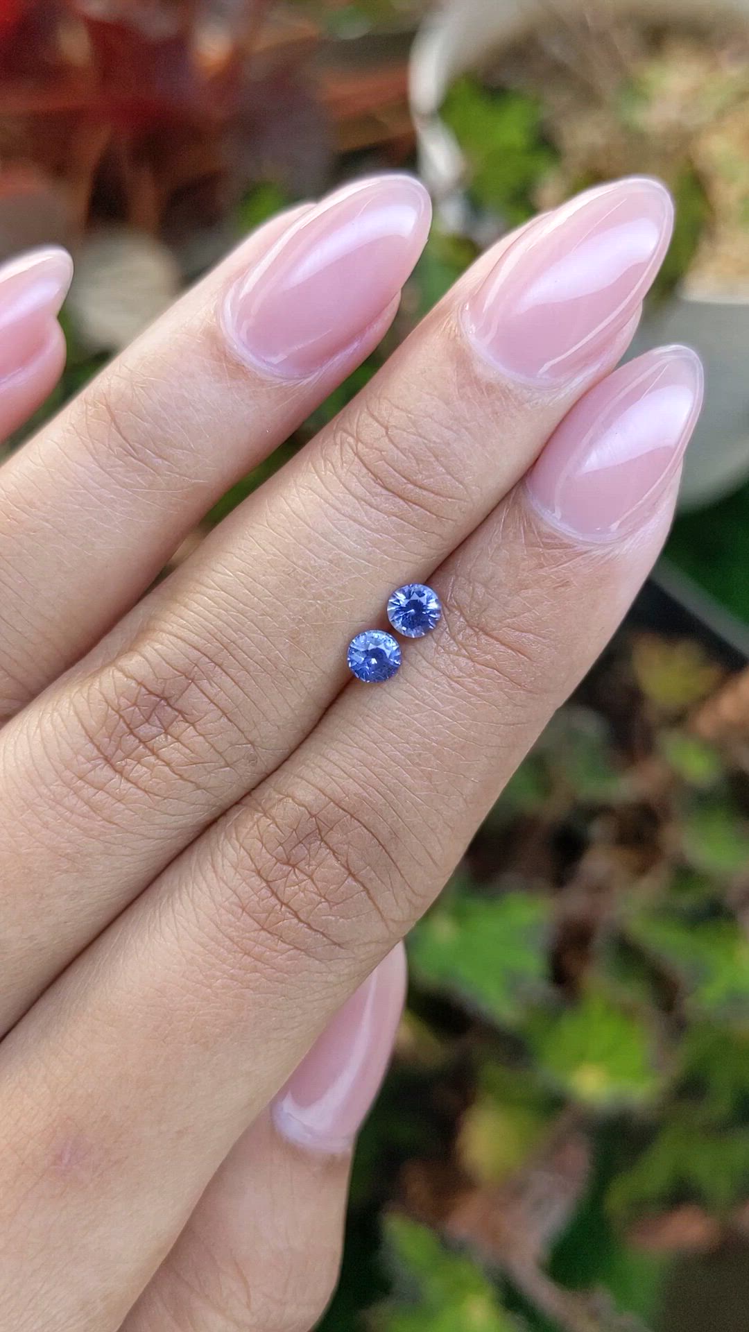 0.69 Ct.Tw.Total Carat Weight Blue Sapphire Pair from Ceylon (Sri Lanka) Size Video