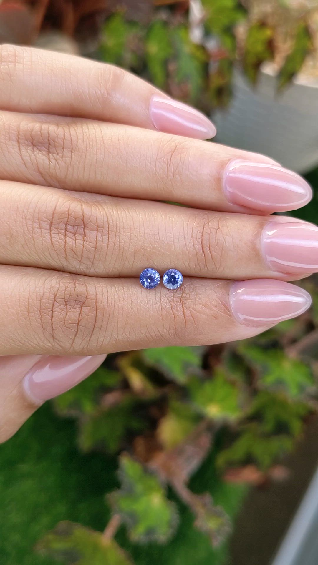 0.69 Ct.Tw.Total Carat Weight Blue Sapphire Pair from Ceylon (Sri Lanka) Size Video